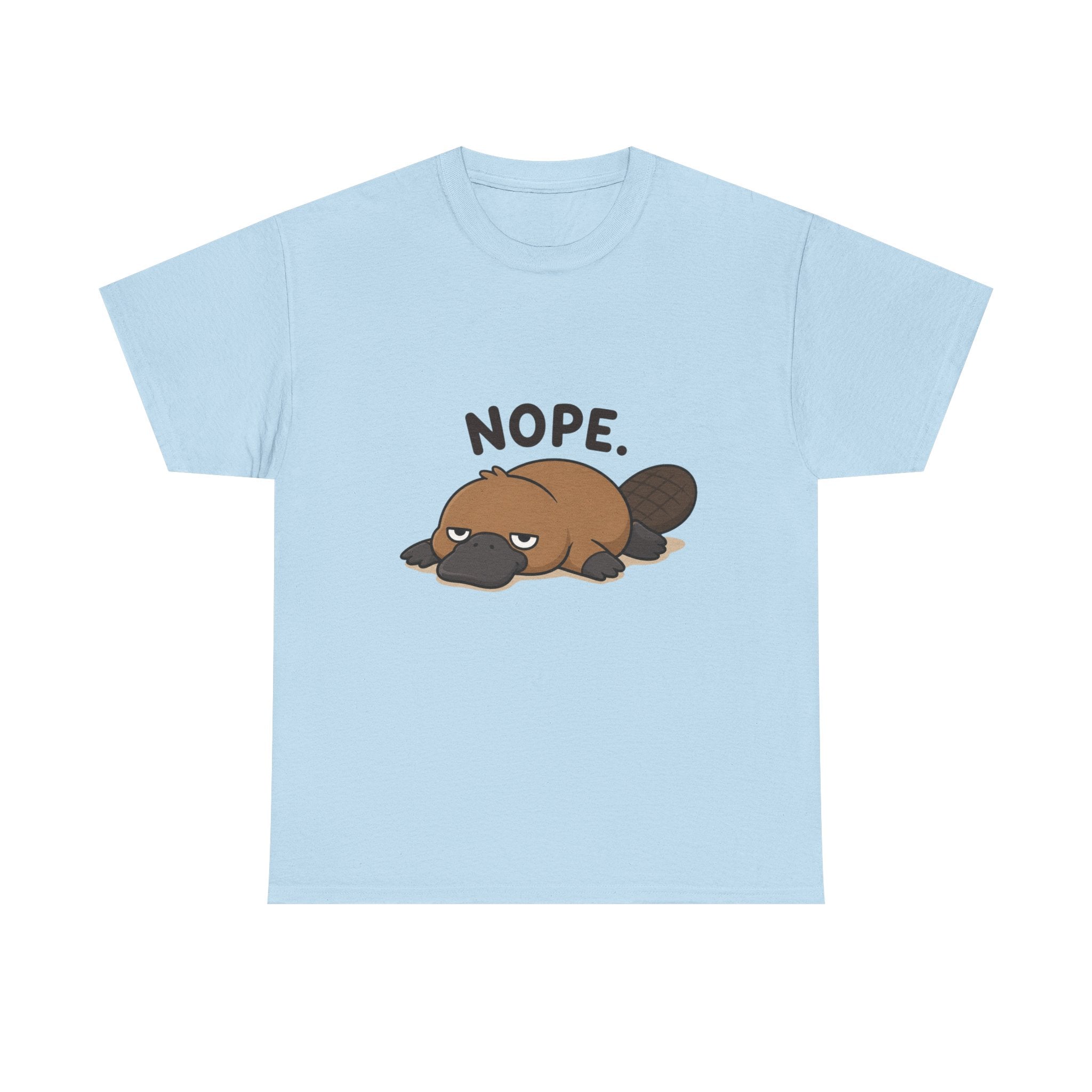Nope Platypus T-Shirt — Cute Lazy Platypus Graphic Tee - Adult