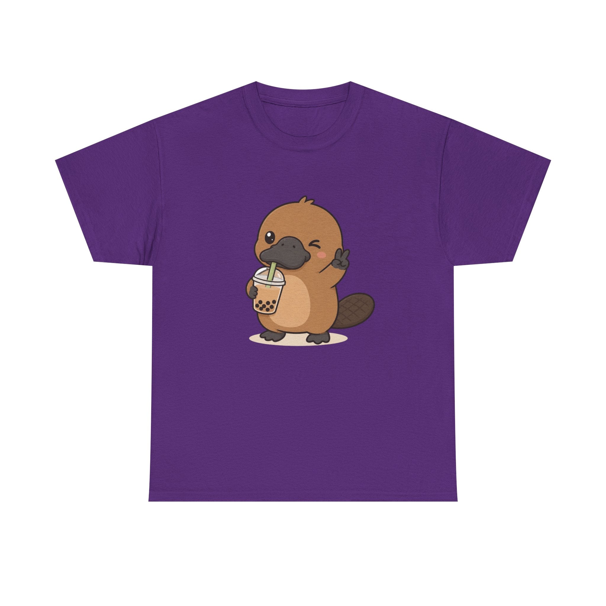 Cute Platypus Bubble Tea T‑Shirt - Adult
