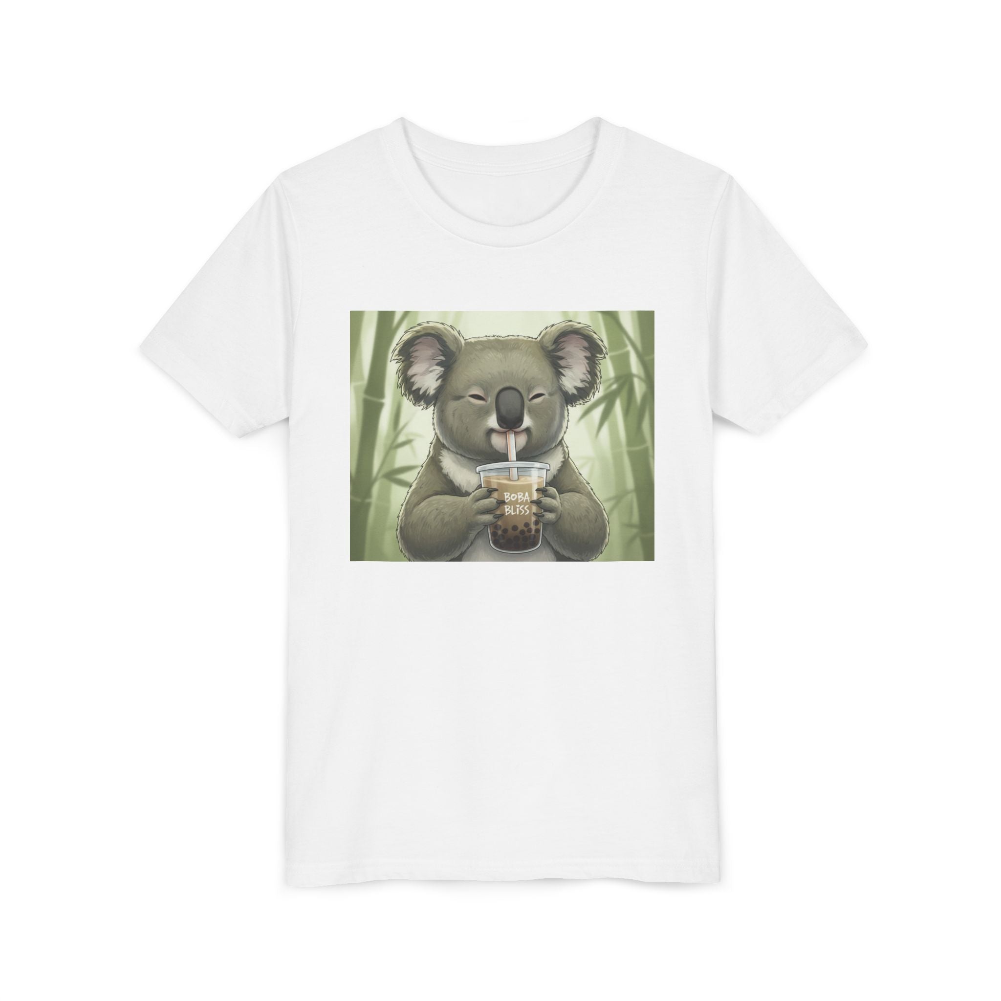 Kids Koala Boba Tea Time T‑Shirt — Cute Koala Drinking Bubble Tea Youth Tee - Kids