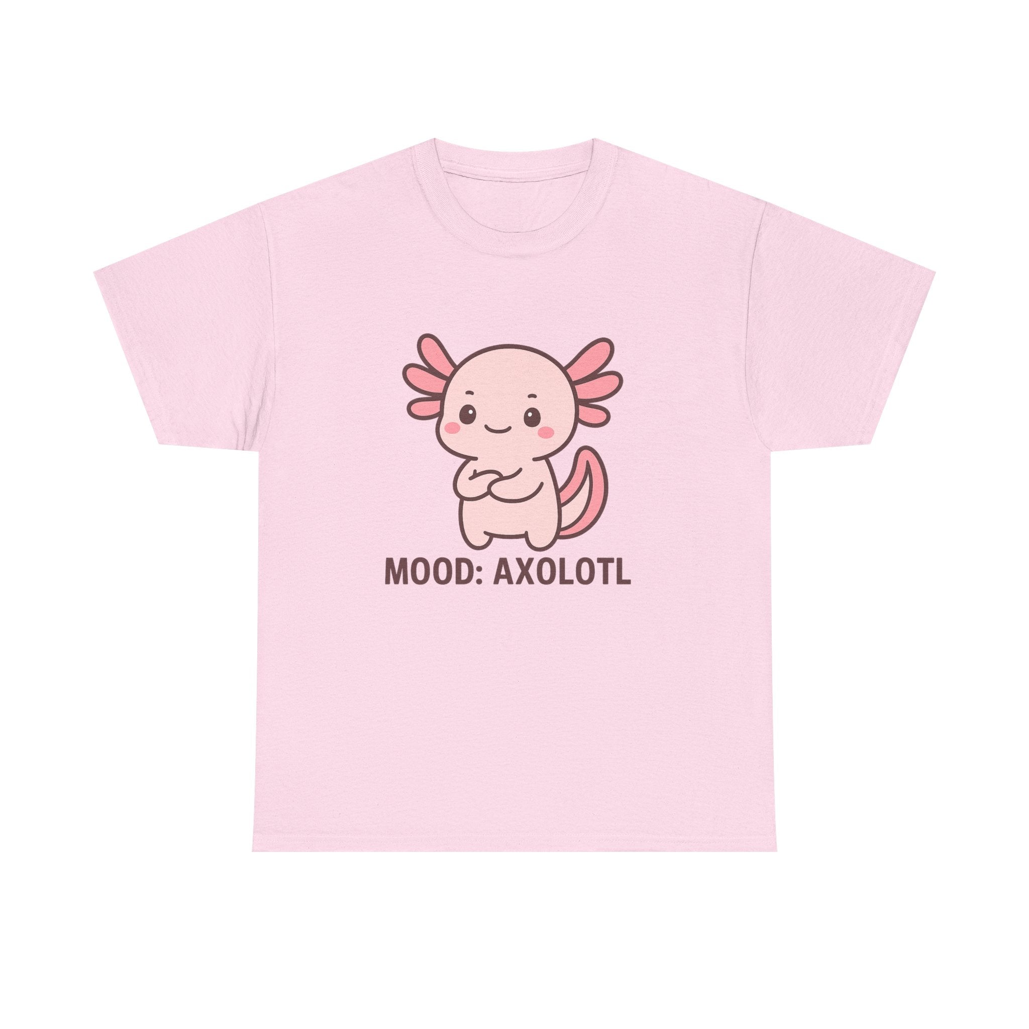 Axolotl Mood Tee — Cute Pink Axolotl Salamander Graphic T-Shirt - Adult