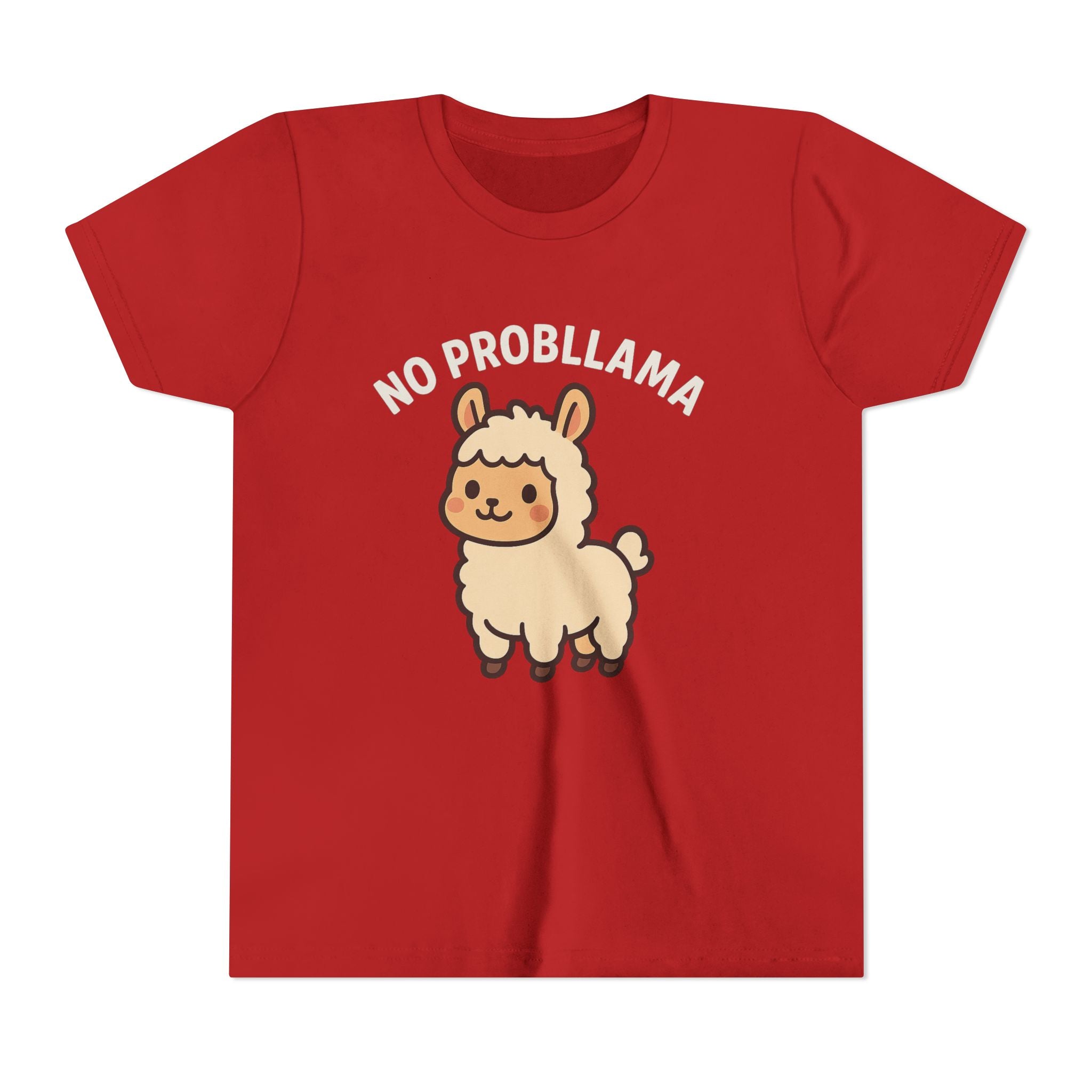 No Probllama Youth Tee – Cute Llama Kids Short Sleeve Shirt