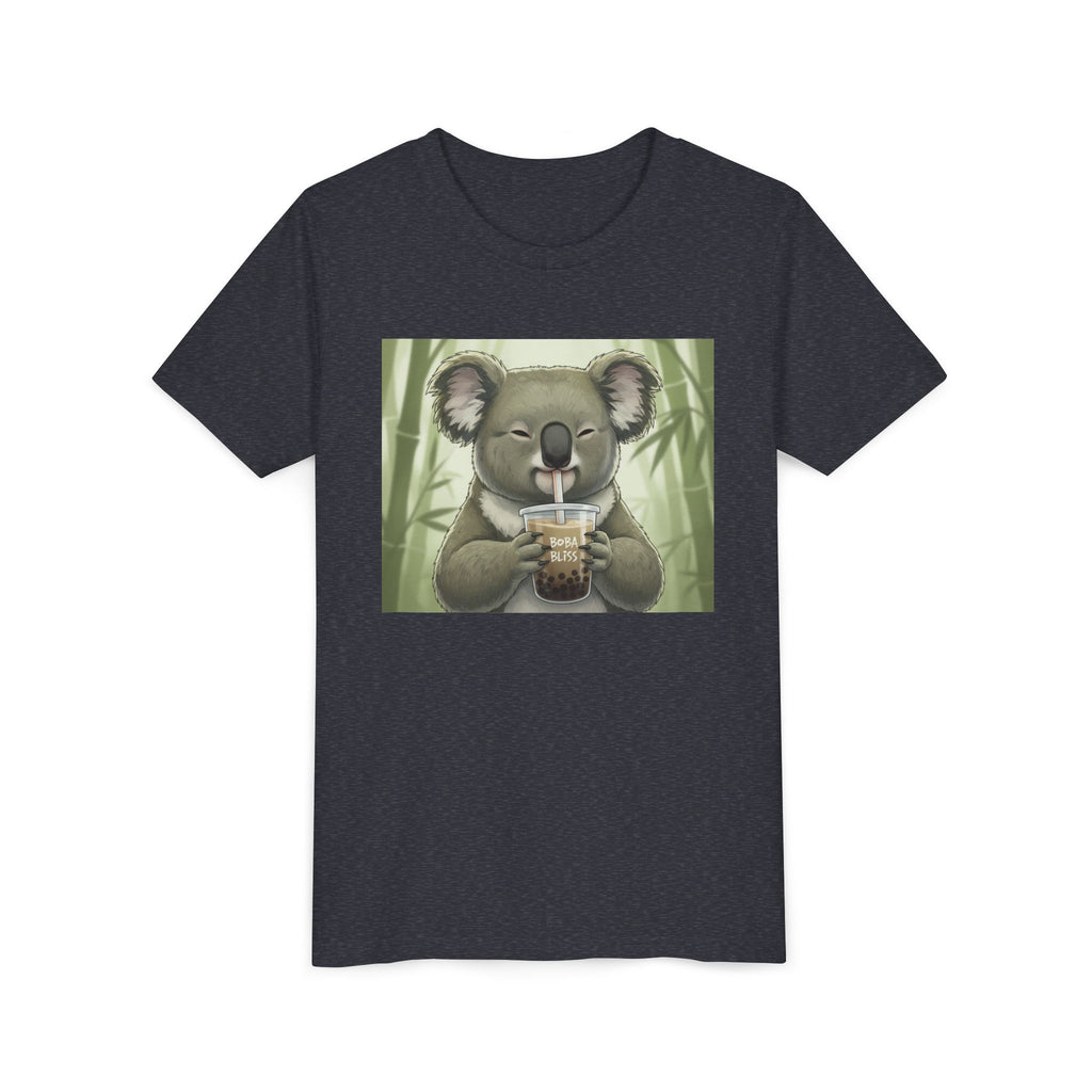 Kids Koala Boba Tea Time T‑Shirt — Cute Koala Drinking Bubble Tea Youth Tee - Kids