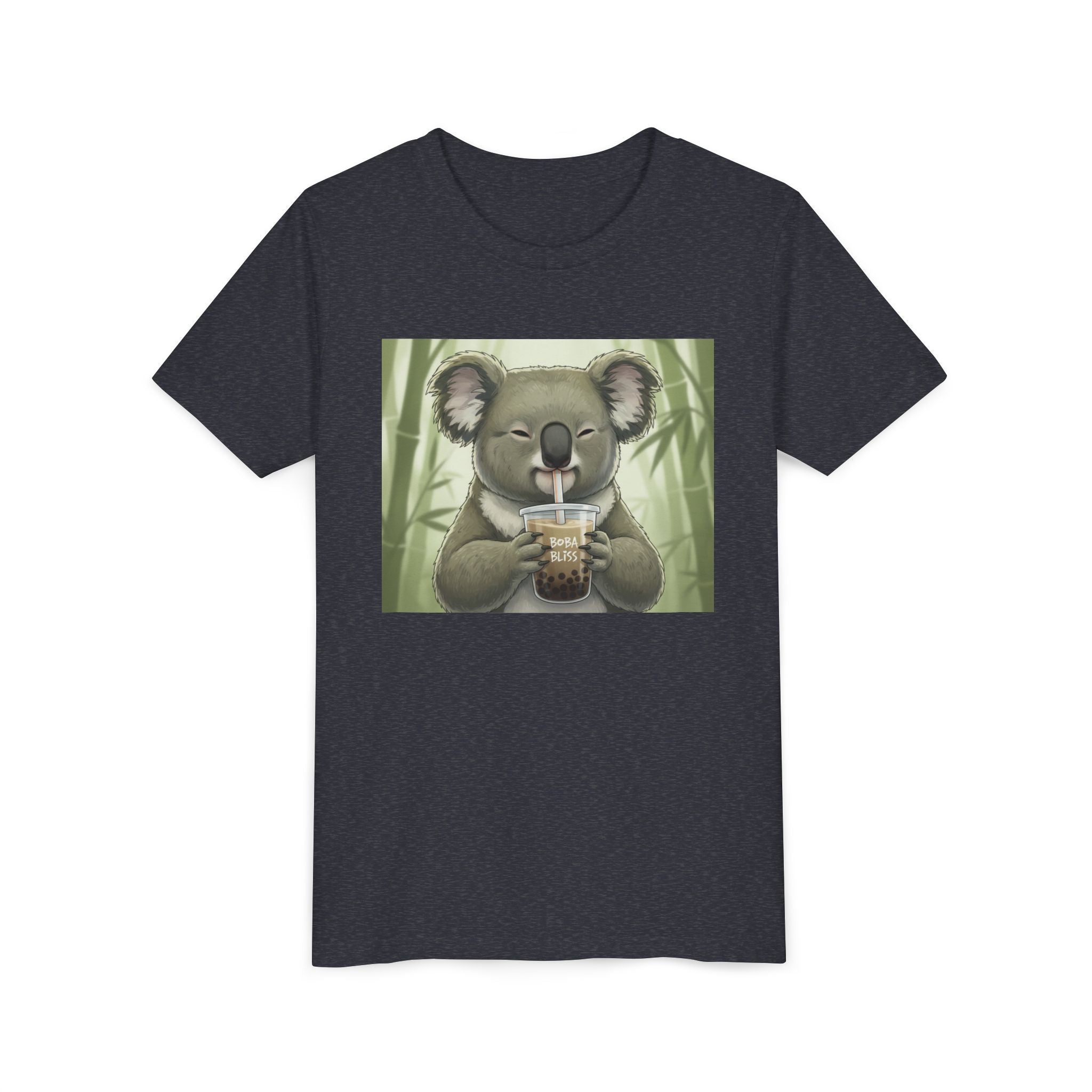 Kids Koala Boba Tea Time T‑Shirt — Cute Koala Drinking Bubble Tea Youth Tee - Kids
