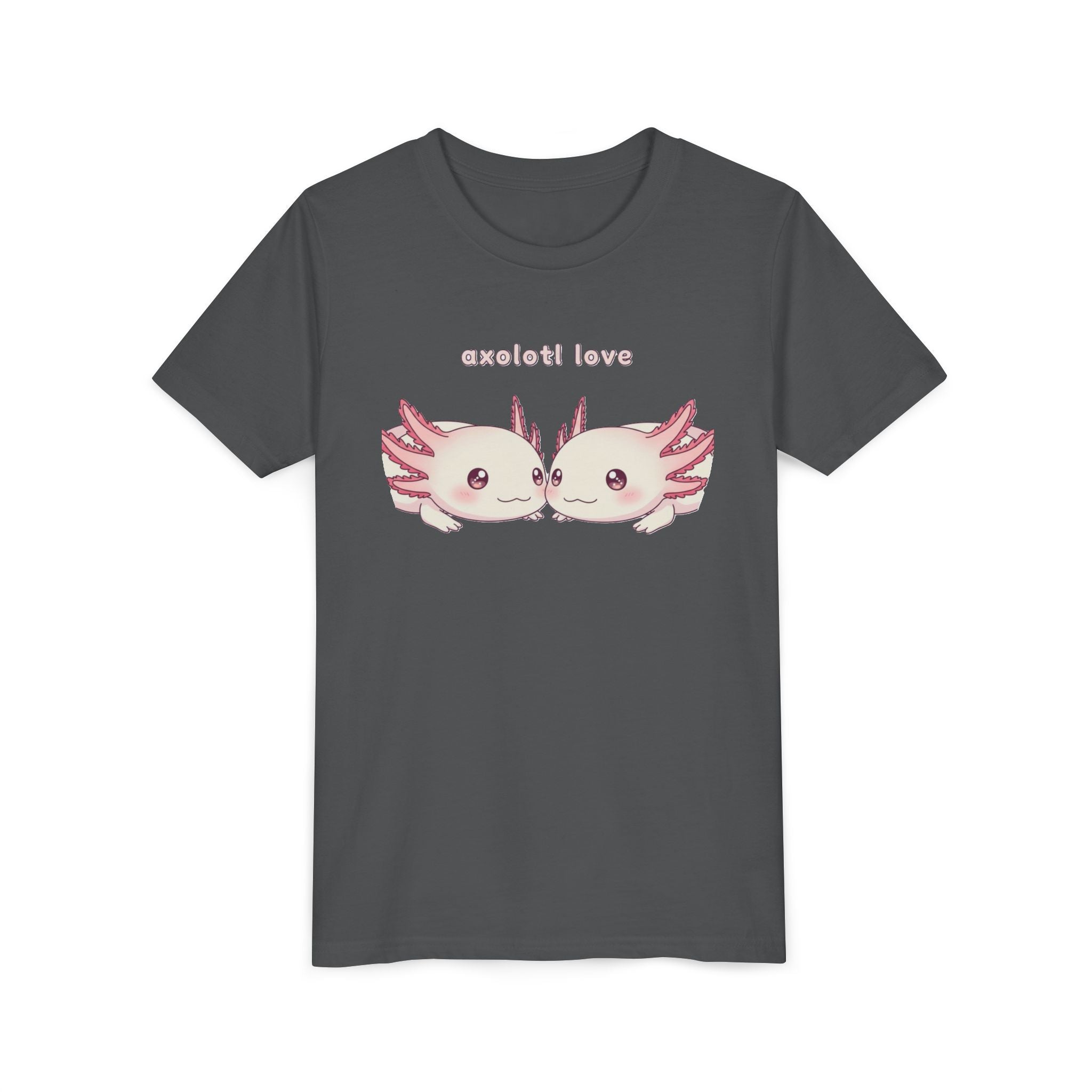 Youth Tee — 'Axolotl Love' Cute Kissing Axolotl Salamander Kids Shirt - Kids