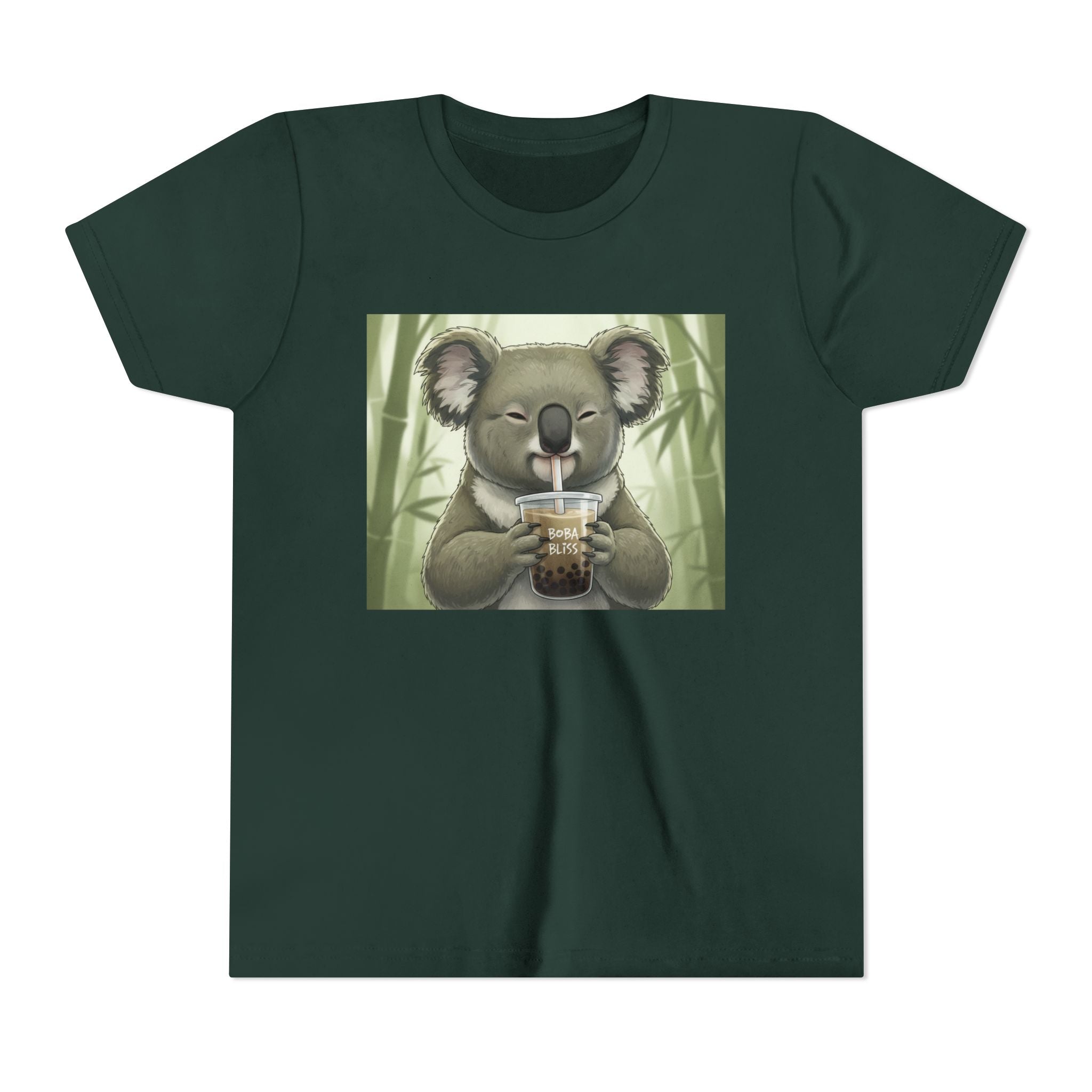 Kids Koala Boba Tea Time T‑Shirt — Cute Koala Drinking Bubble Tea Youth Tee - Kids