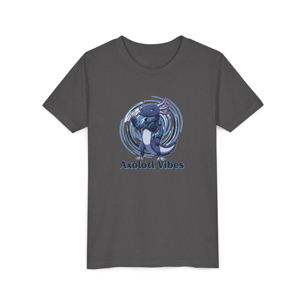 Youth Tee - 'Axolotl Vibes' Cute Axolotl Salamander Graphic Shirt - Kids
