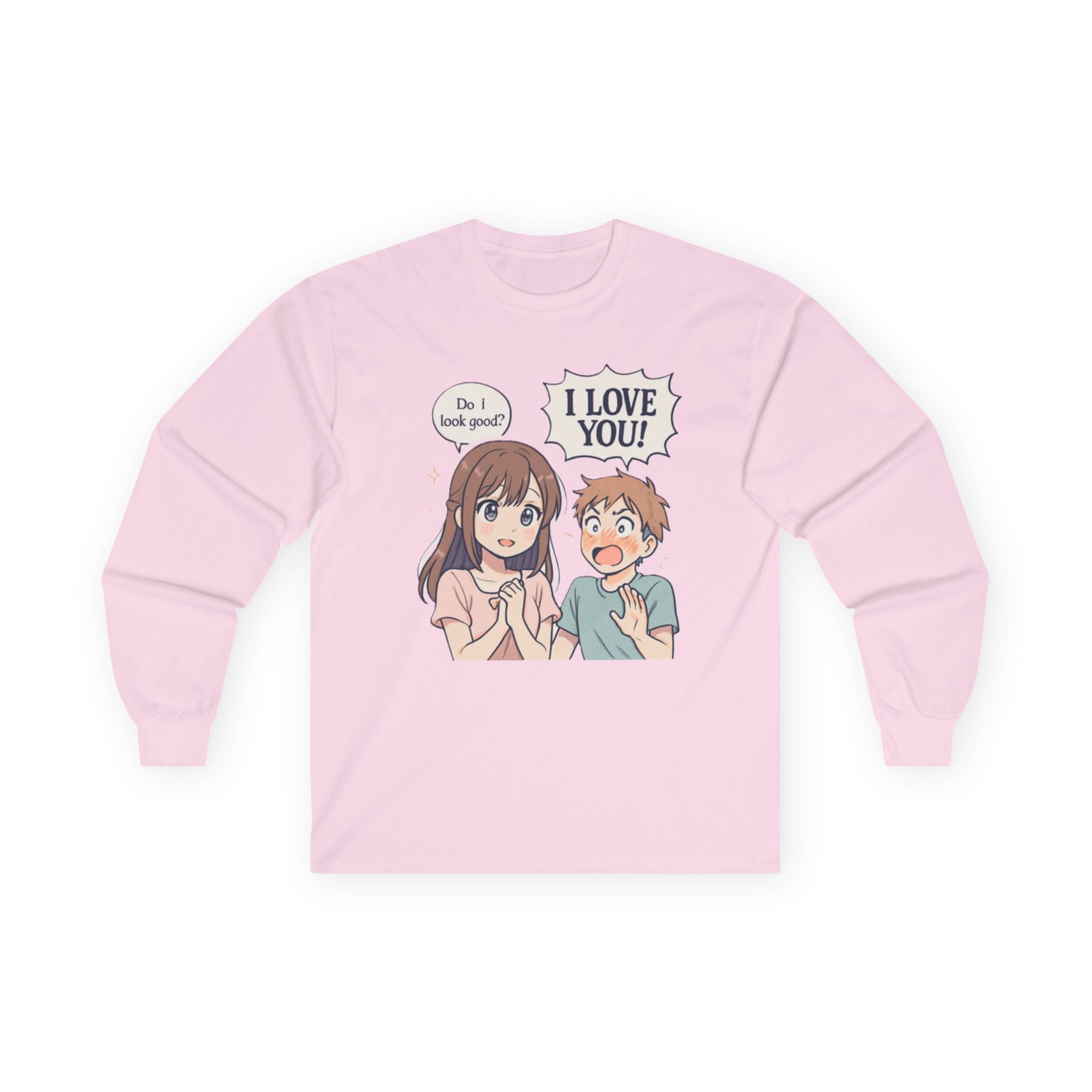 Anime Couple "I Love You" Long Sleeve Tee - Adult