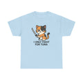 Cat Sword T-Shirt — "I Only Fight for Tuna" Cute Samurai Cat Tee - Adult