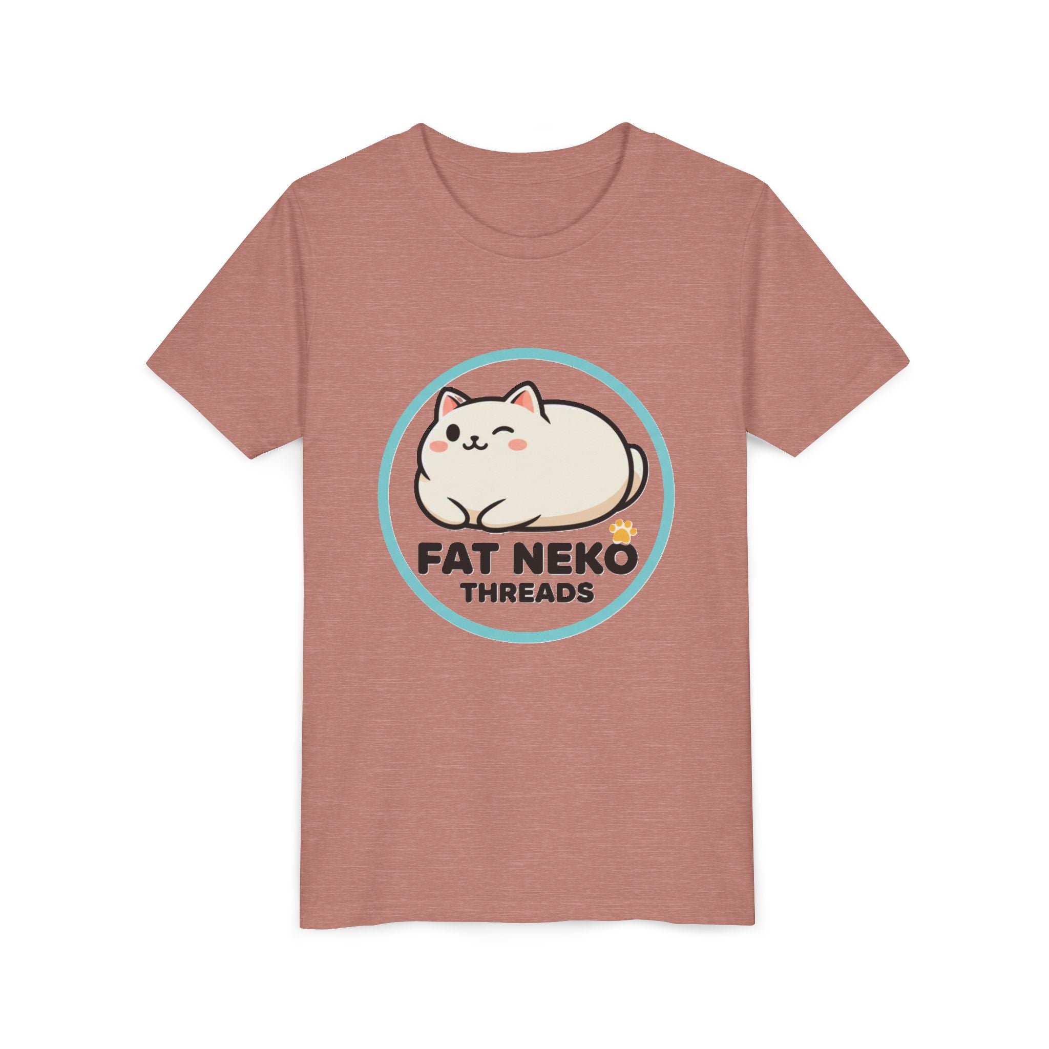 Youth Tee — Fat Neko Threads Cute Chubby Cat Logo