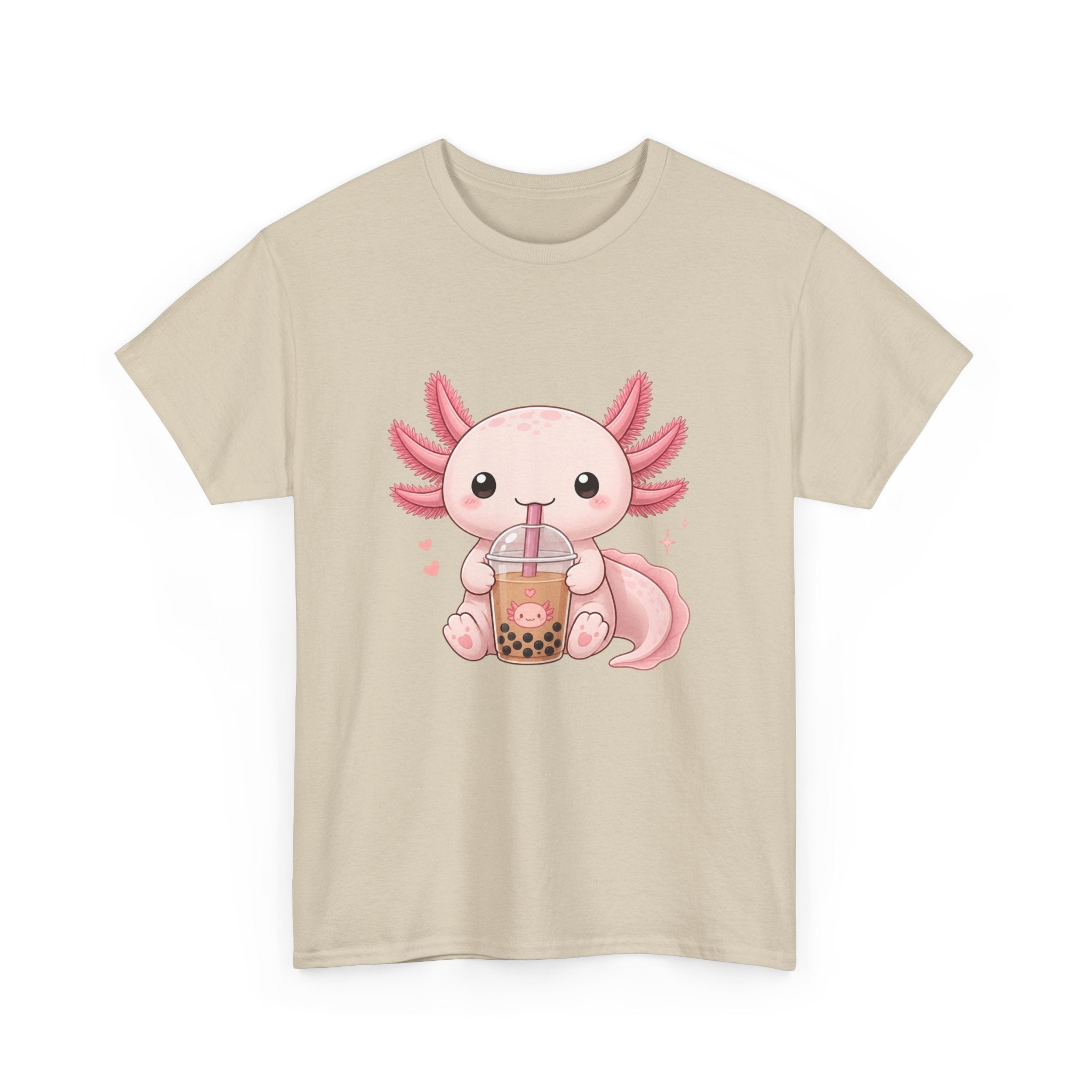 Axolotl Drinking Bubble Tea T-Shirt — Cute Kawaii Boba Tee - Adult
