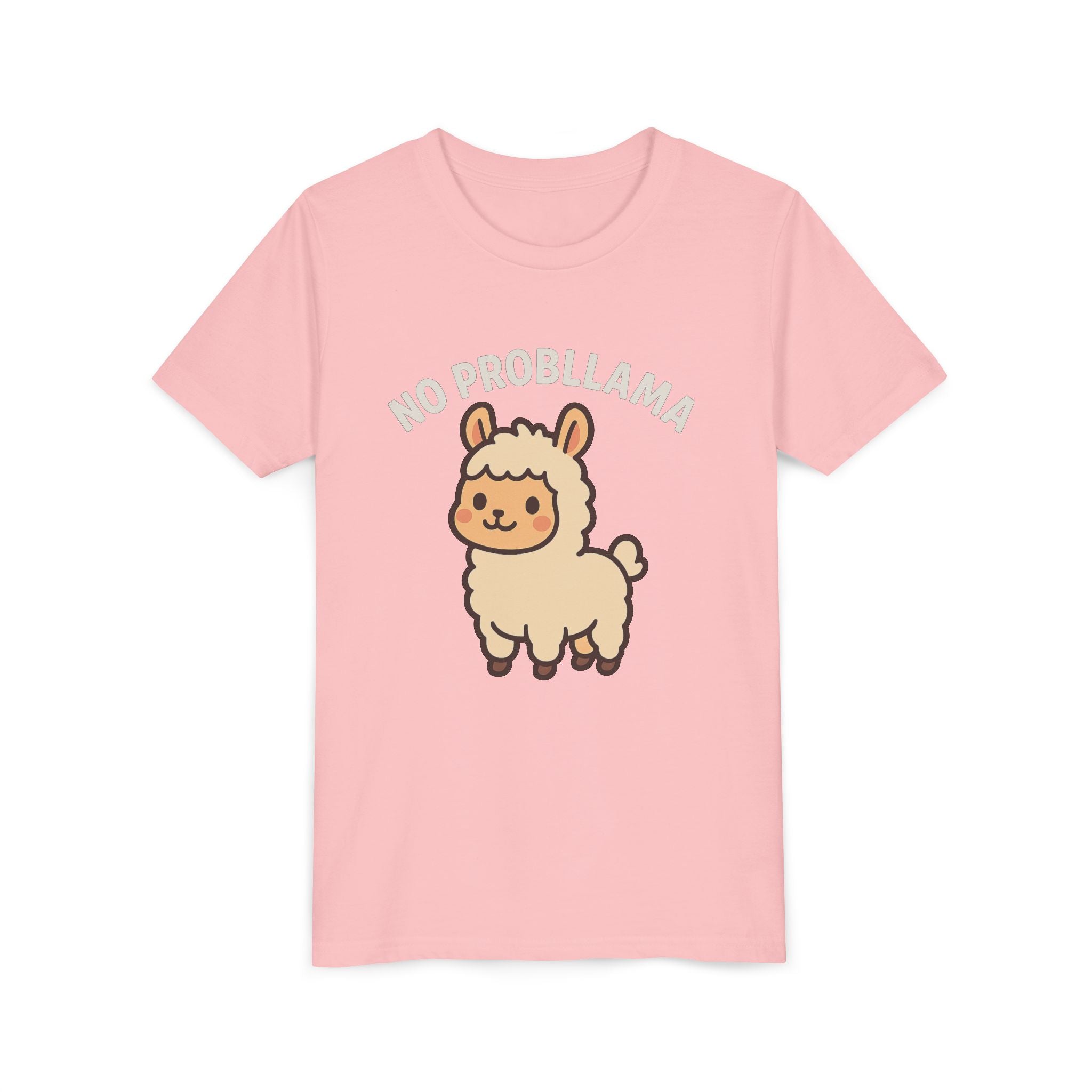 No Probllama Youth Tee – Cute Llama Kids Short Sleeve Shirt