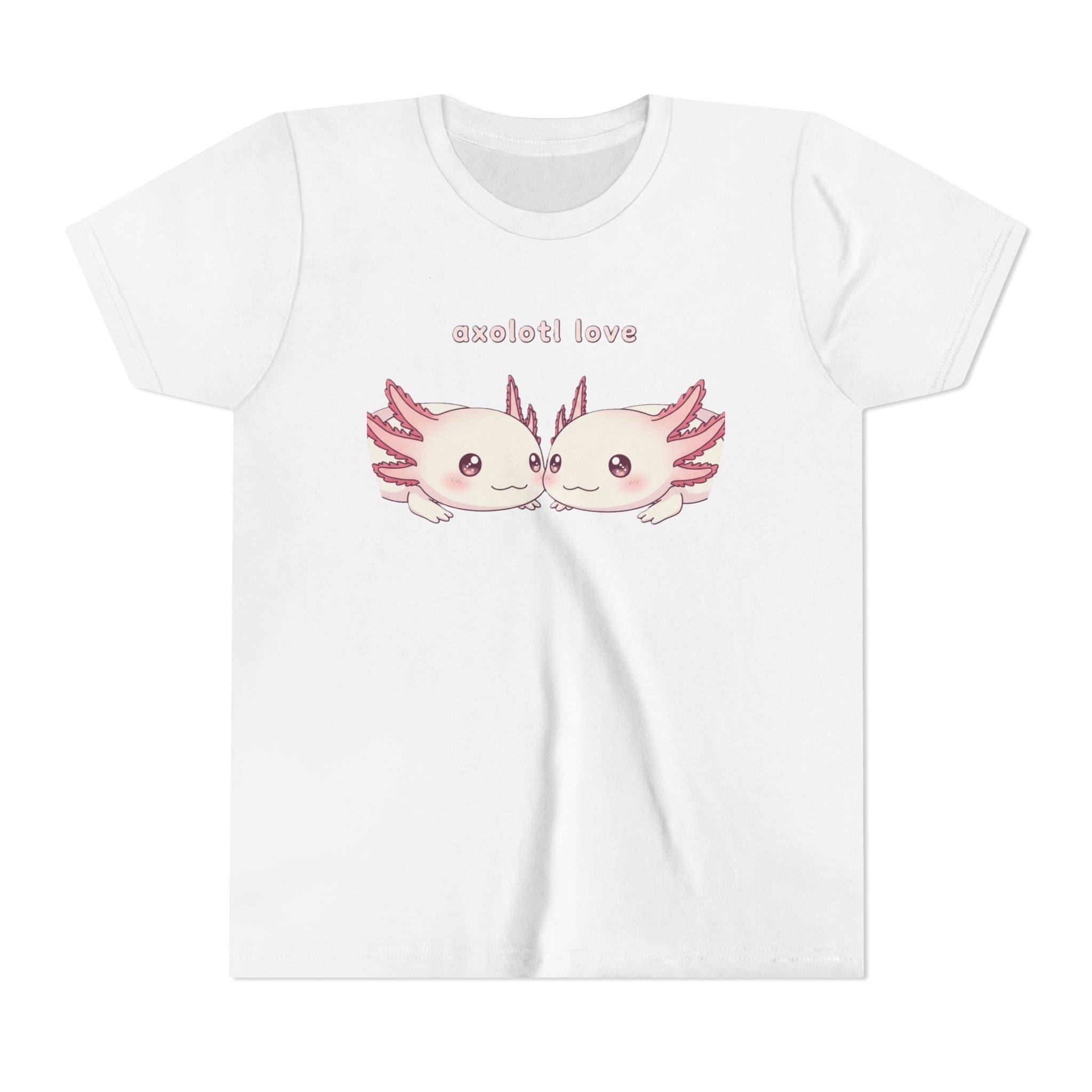 Youth Tee — 'Axolotl Love' Cute Kissing Axolotl Salamander Kids Shirt - Kids