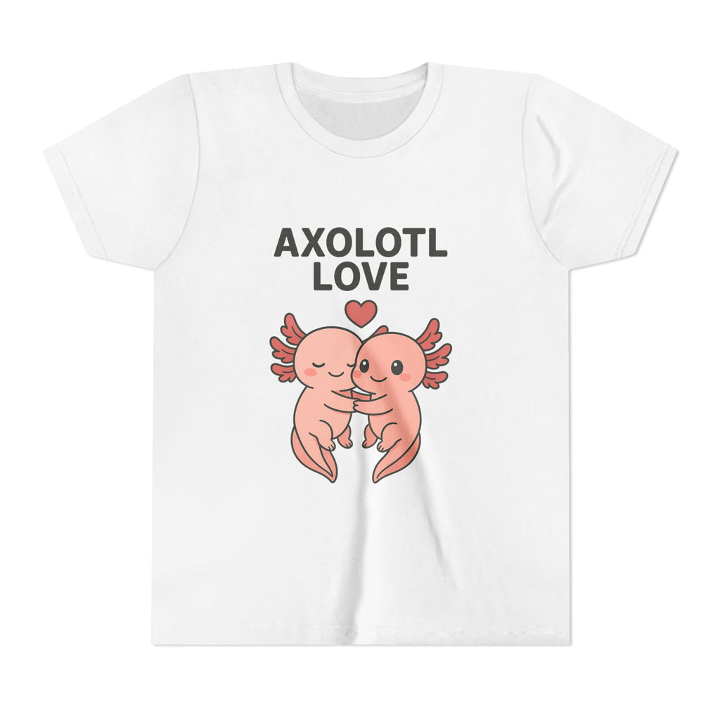 Axolotl Love Youth Tee – Cute Hugging Axolotl Salamander Kids Shirt - Kids