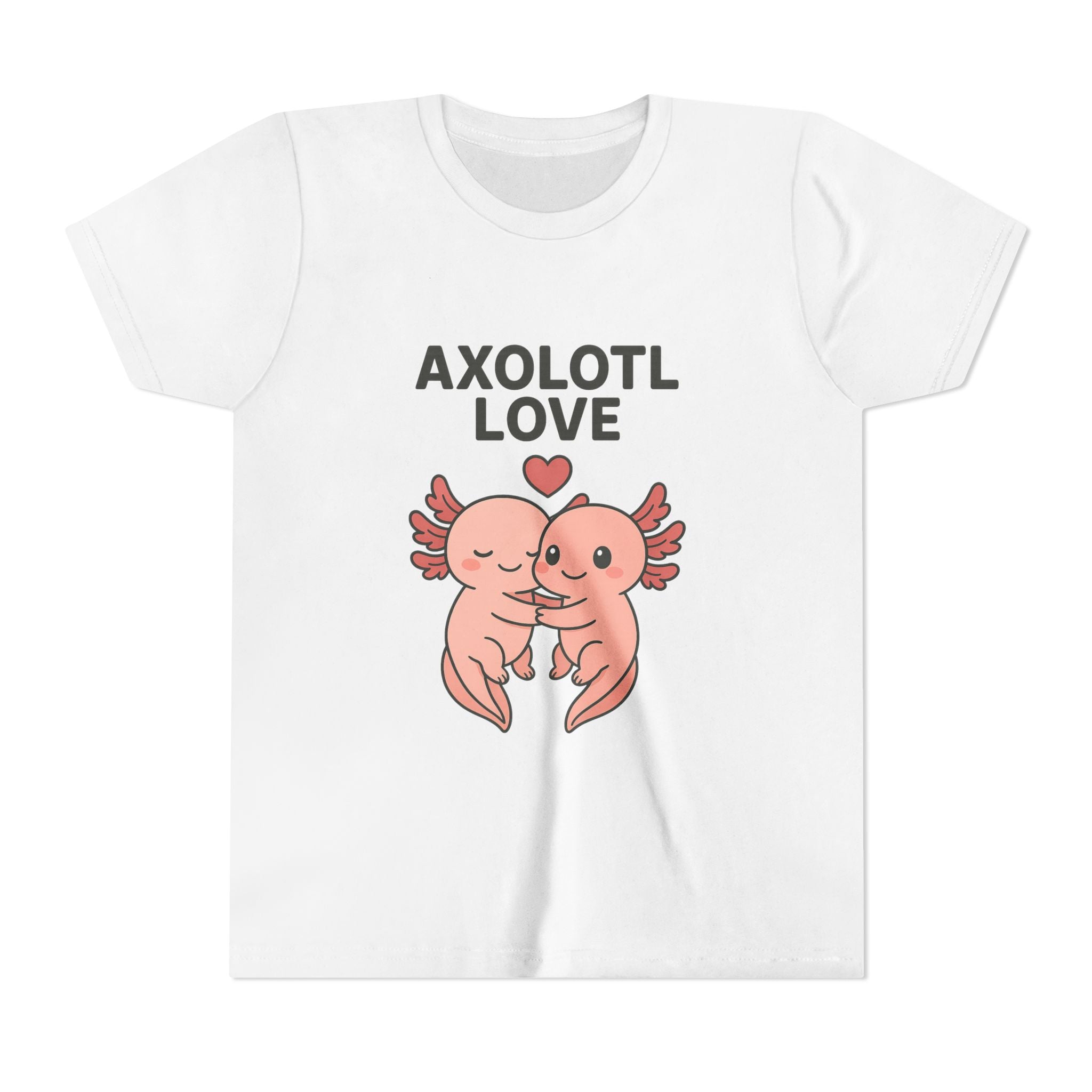 Axolotl Love Youth Tee – Cute Hugging Axolotl Salamander Kids Shirt - Kids