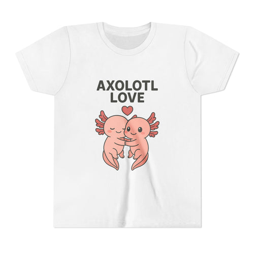 Axolotl Love Youth Tee – Cute Hugging Axolotl Salamander Kids Shirt - Kids