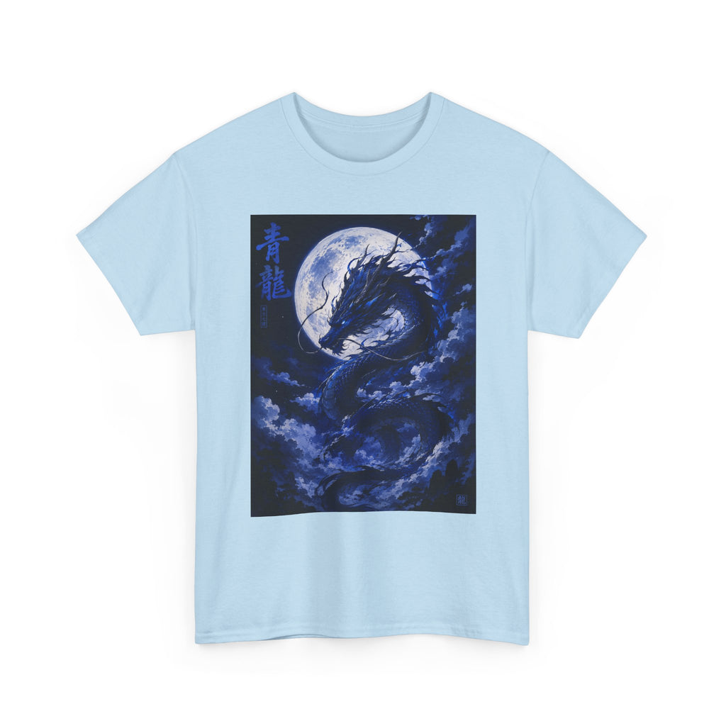 Dragon Moon T-Shirt — Blue Moonlit Dragon Graphic Tee - Adult