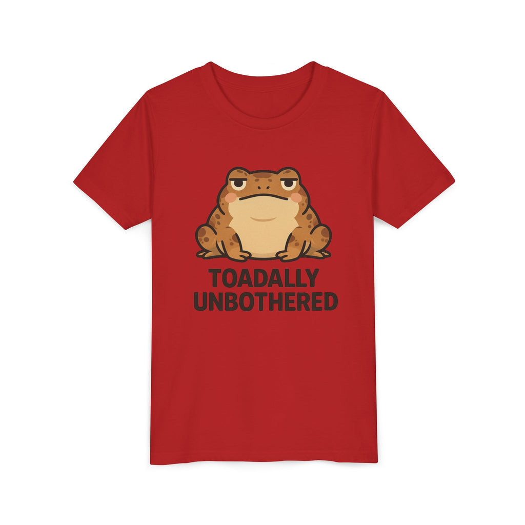 Youth Tee — 'Toadally Unbothered' Cute Frog Graphic Shirt for Kids