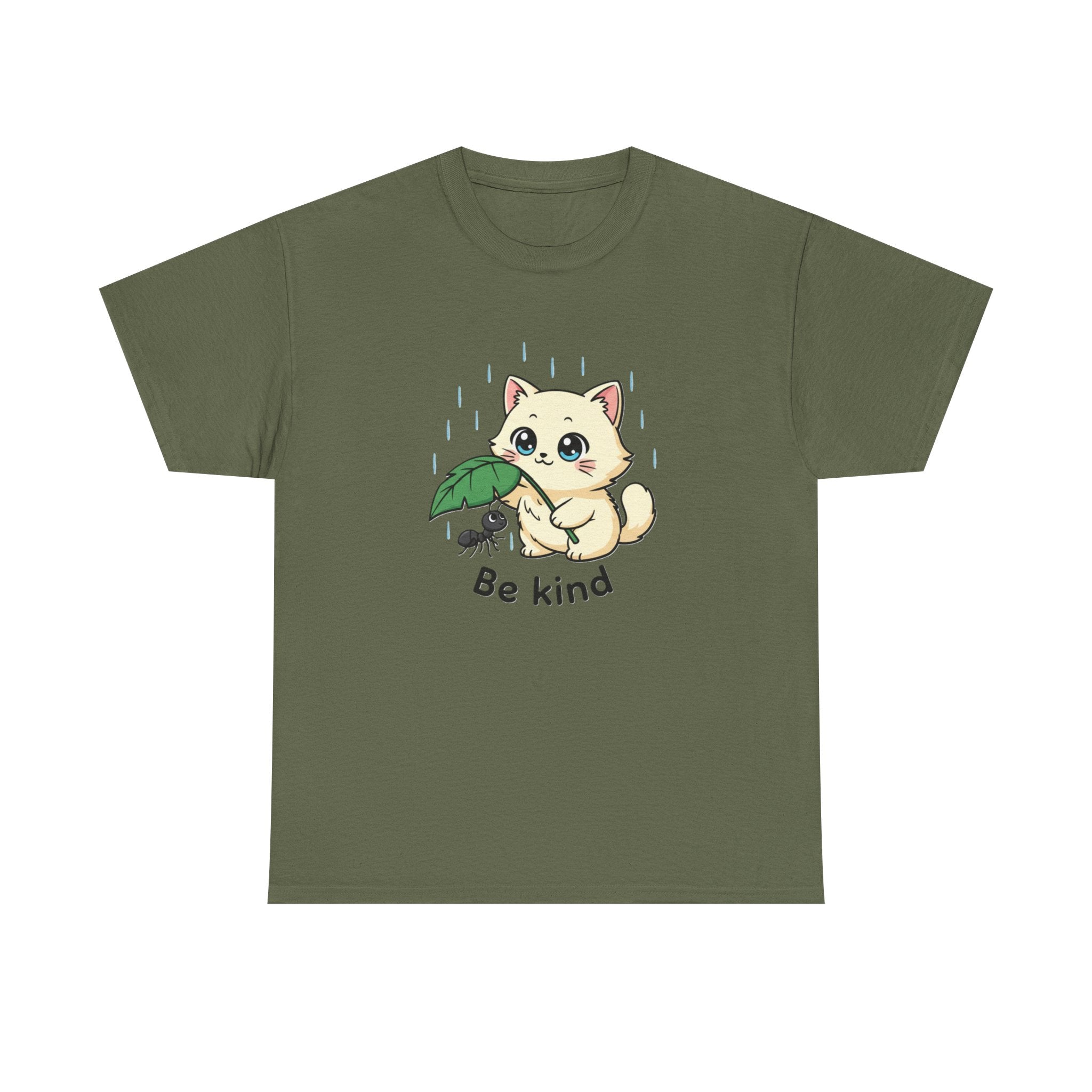 Be Kind Kitten T-Shirt — Cute Cat and Ant Illustration Tee - Adult
