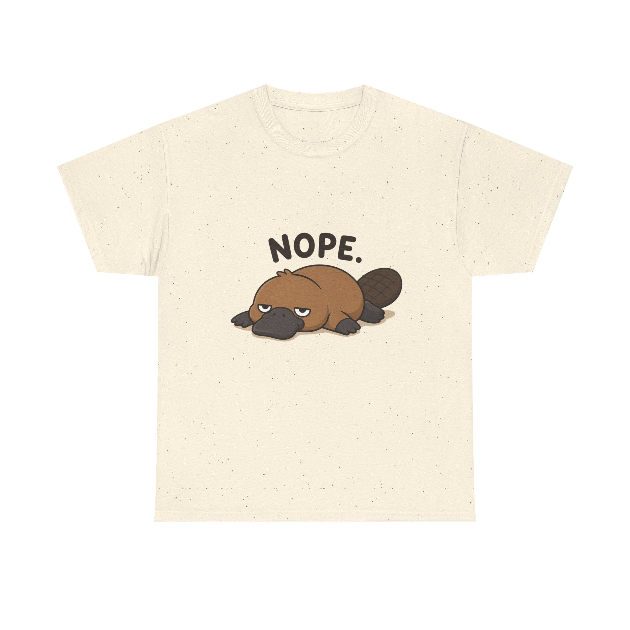 Nope Platypus T-Shirt — Cute Lazy Platypus Graphic Tee - Adult