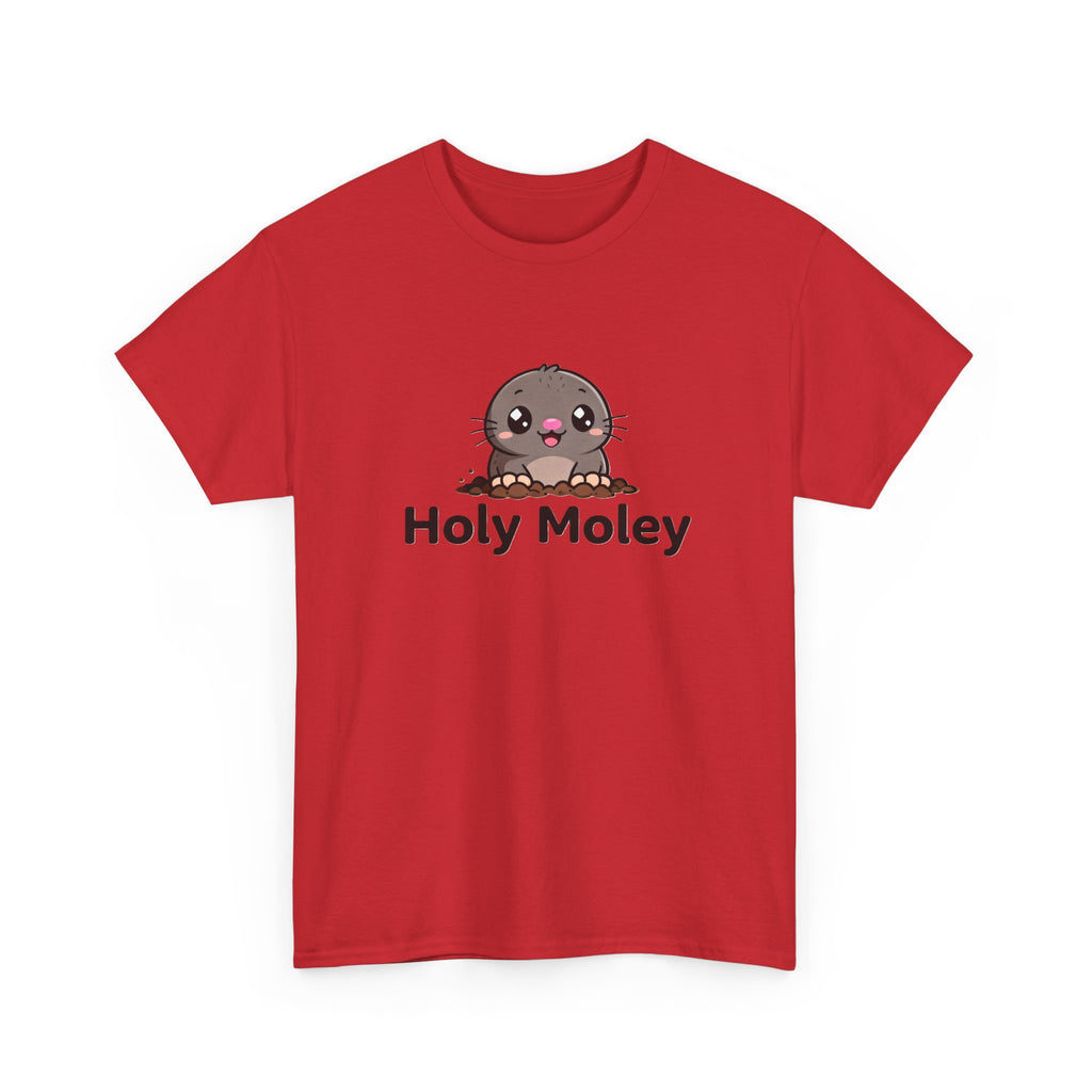 Holy Moley Mole T-Shirt — Cute Cartoon Mole Tee with 'Holy Moley' Text - Adult