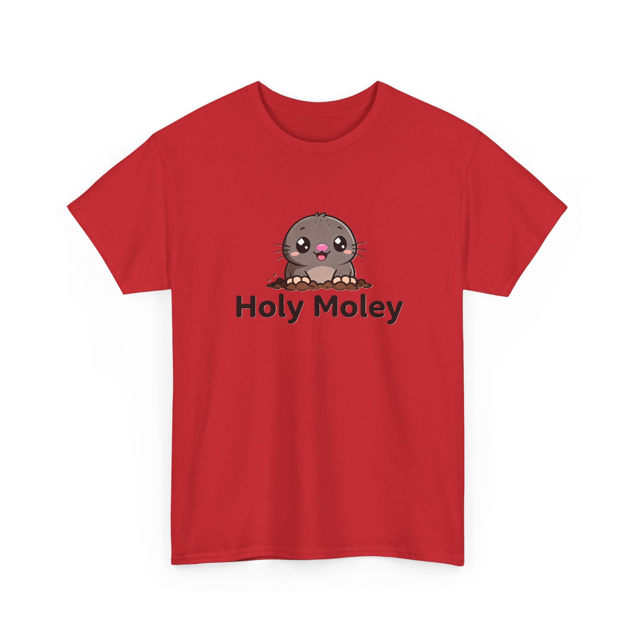 Holy Moley Mole T-Shirt — Cute Cartoon Mole Tee with 'Holy Moley' Text - Adult