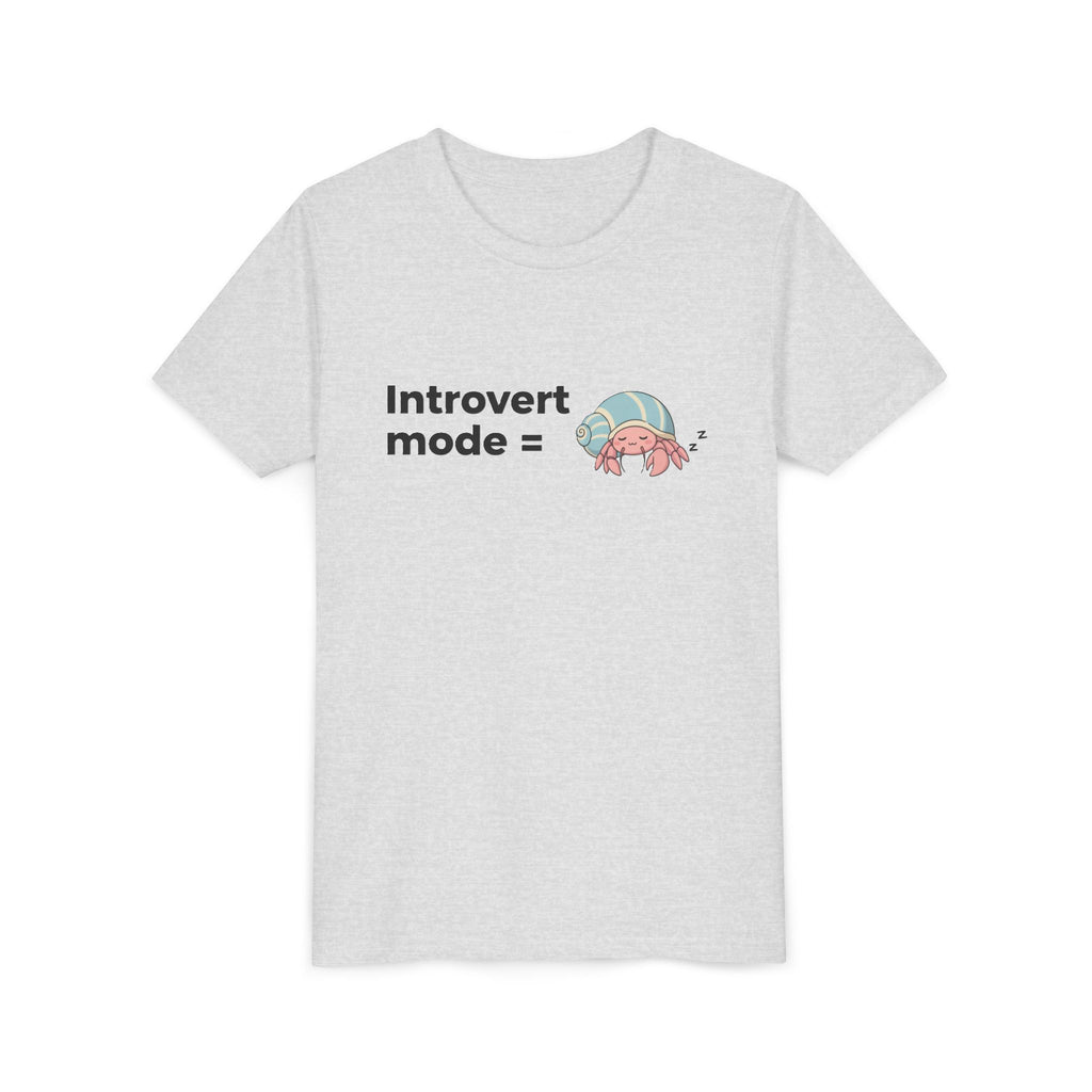 Youth Tee — "Introvert Mode" Cute Shell Crab Graphic Kid's T-Shirt