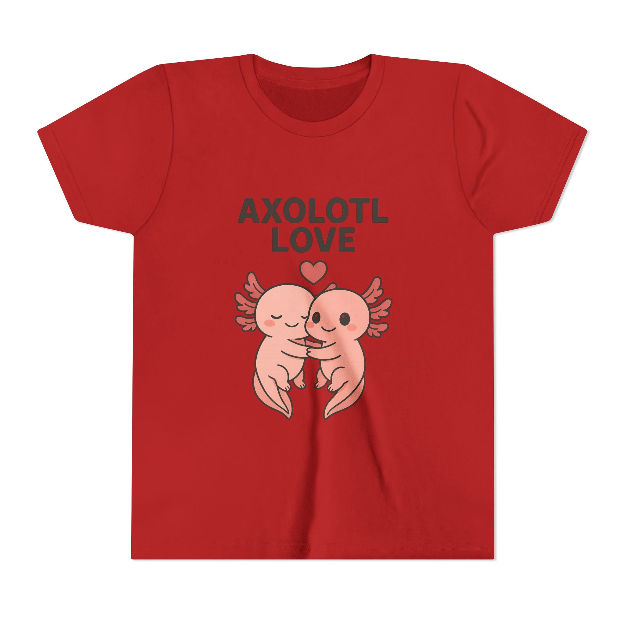 Axolotl Love Youth Tee – Cute Hugging Axolotl Salamander Kids Shirt - Kids