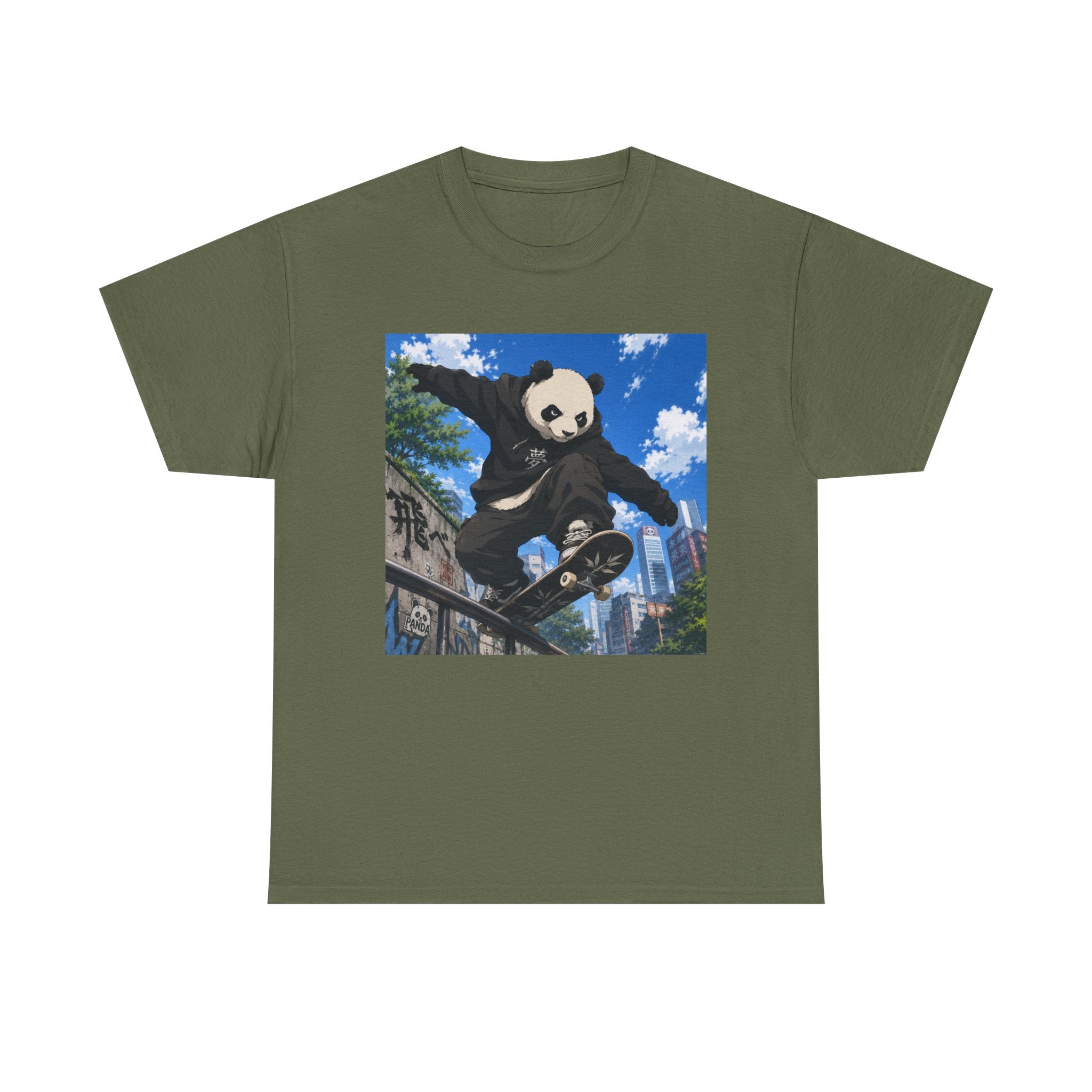 Panda Skateboarder T-Shirt — Urban Skate Panda Graphic Tee - Adult