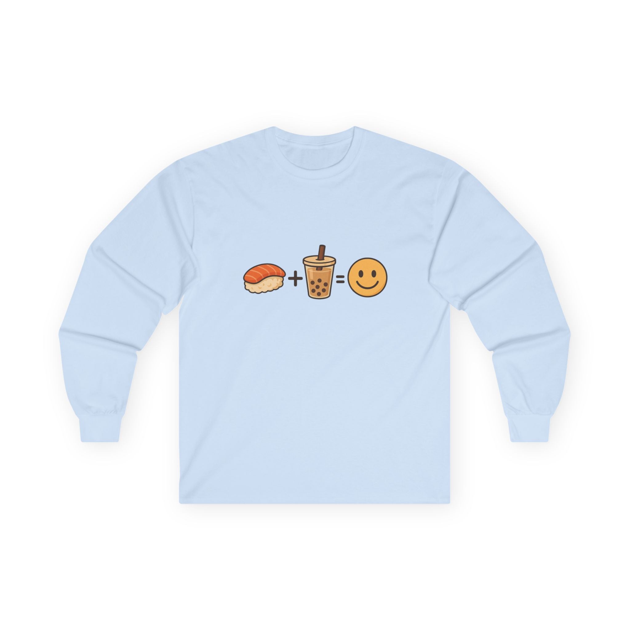Sushi + Boba = Happy Long Sleeve Tee - Adult
