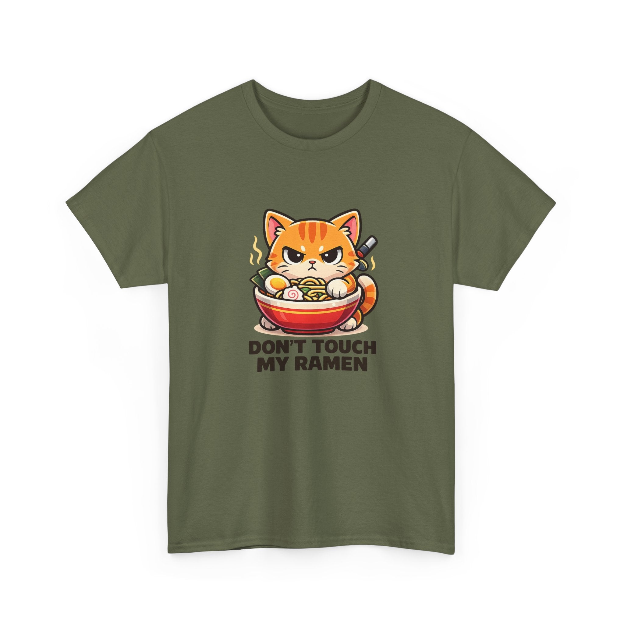 Don't Touch My Ramen T-Shirt — Cute Cat in Ramen Bowl Graphic Tee - Adult