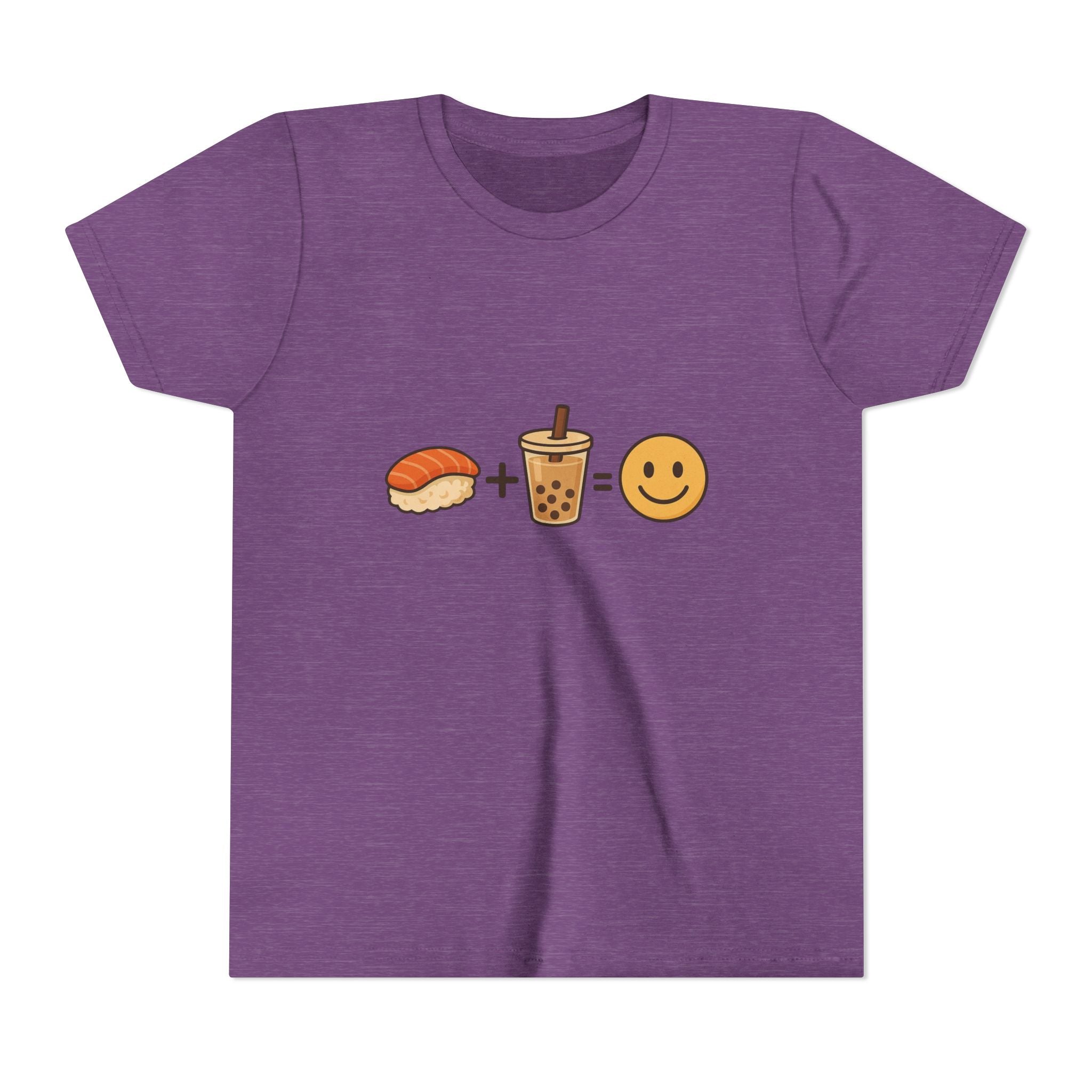 Youth Tee — Sushi + Bubble Tea = Happy Emoji Kids Shirt