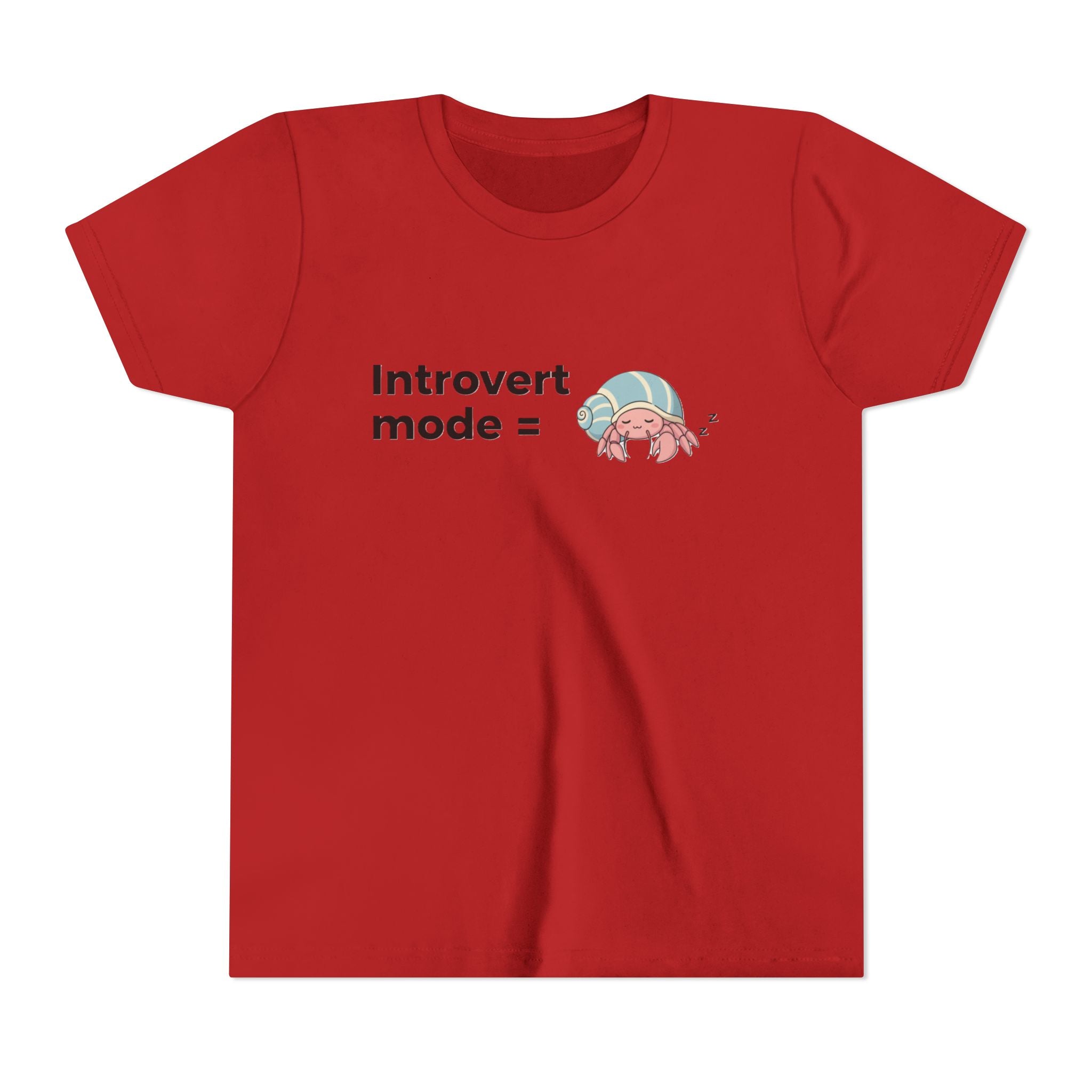 Youth Tee — "Introvert Mode" Cute Shell Crab Graphic Kid's T-Shirt