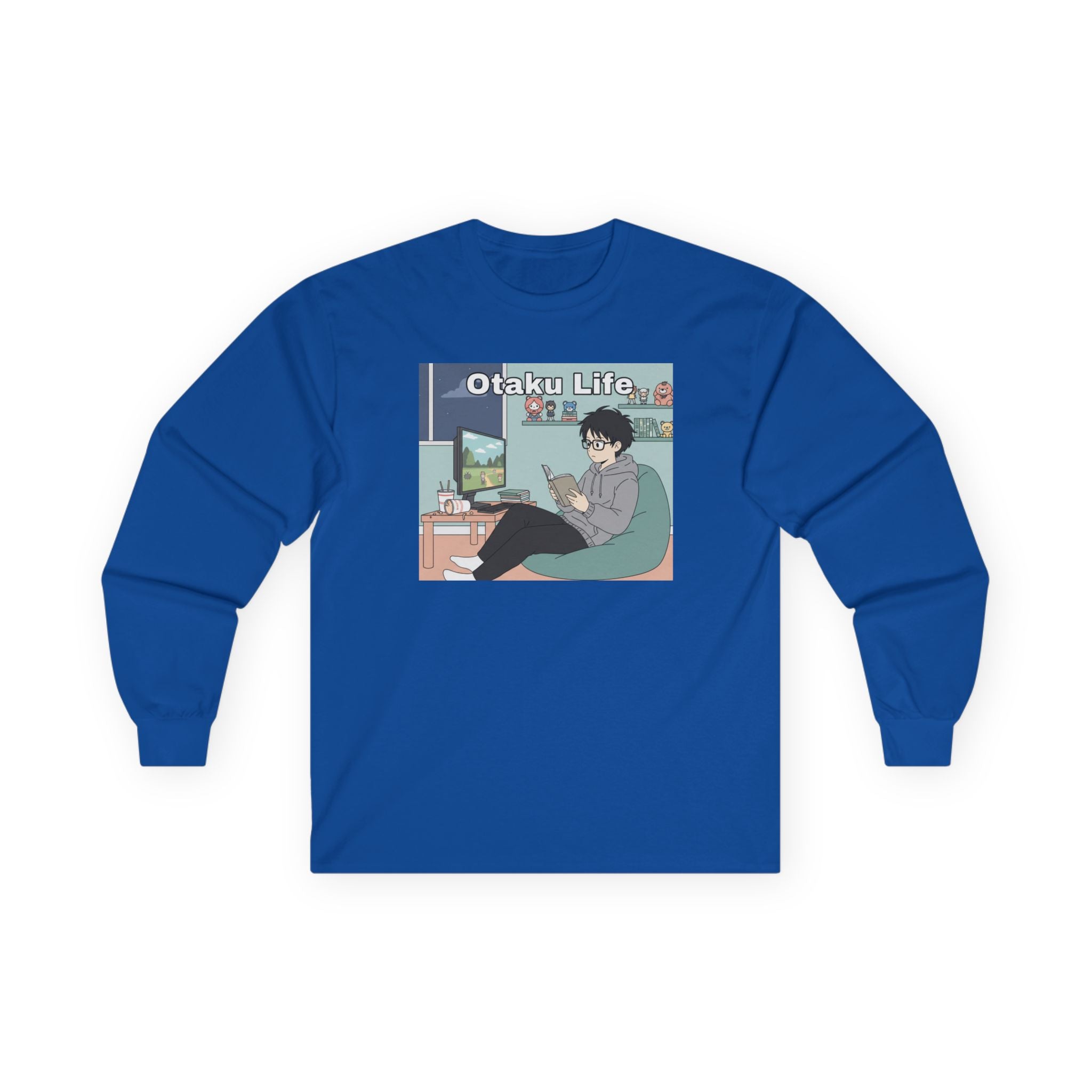Otaku Life Long Sleeve Tee — Anime Lover Graphic Shirt - Adult