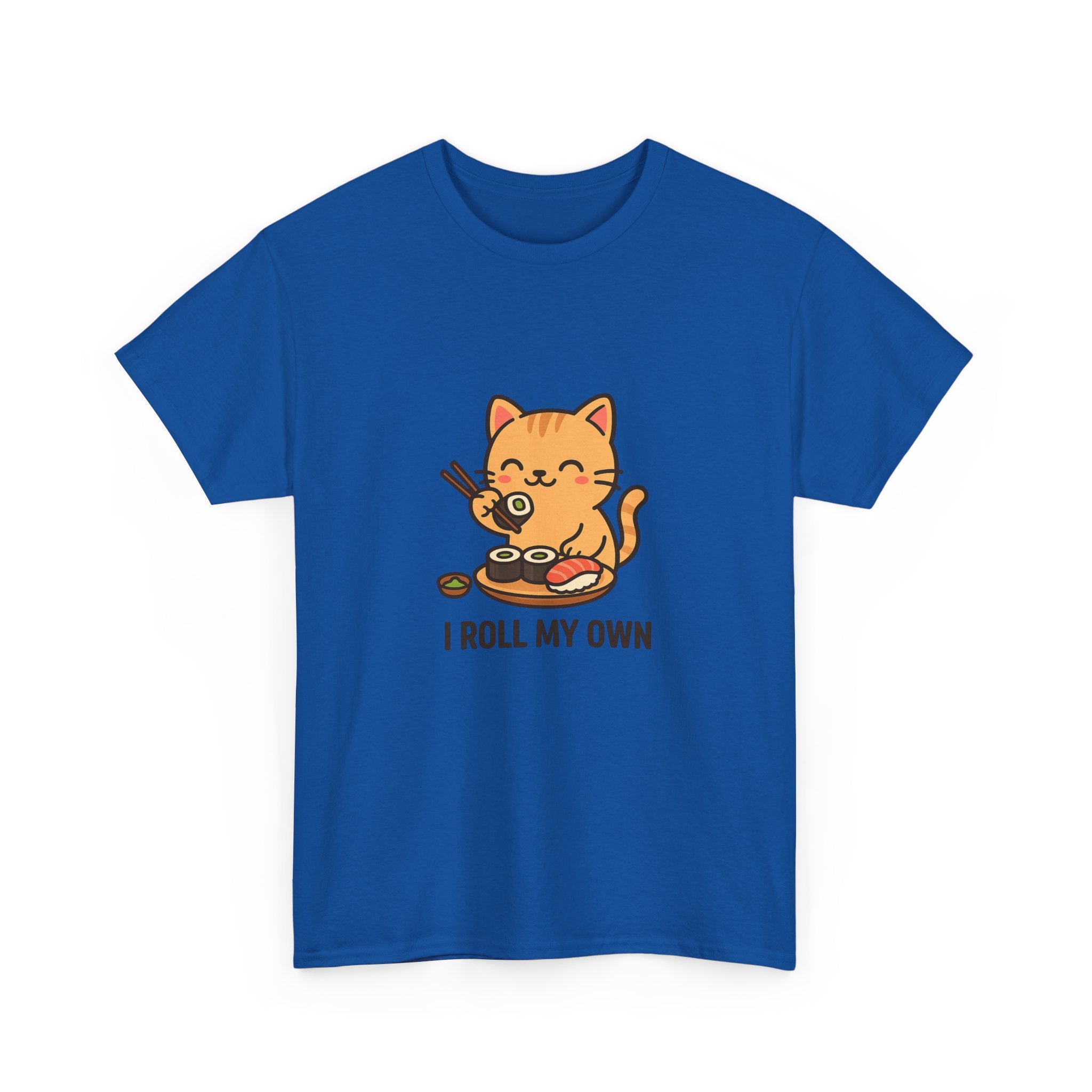 Cat Sushi T-Shirt — Cute 'I Roll My Own' Kawaii Sushi Cat Tee - Adult