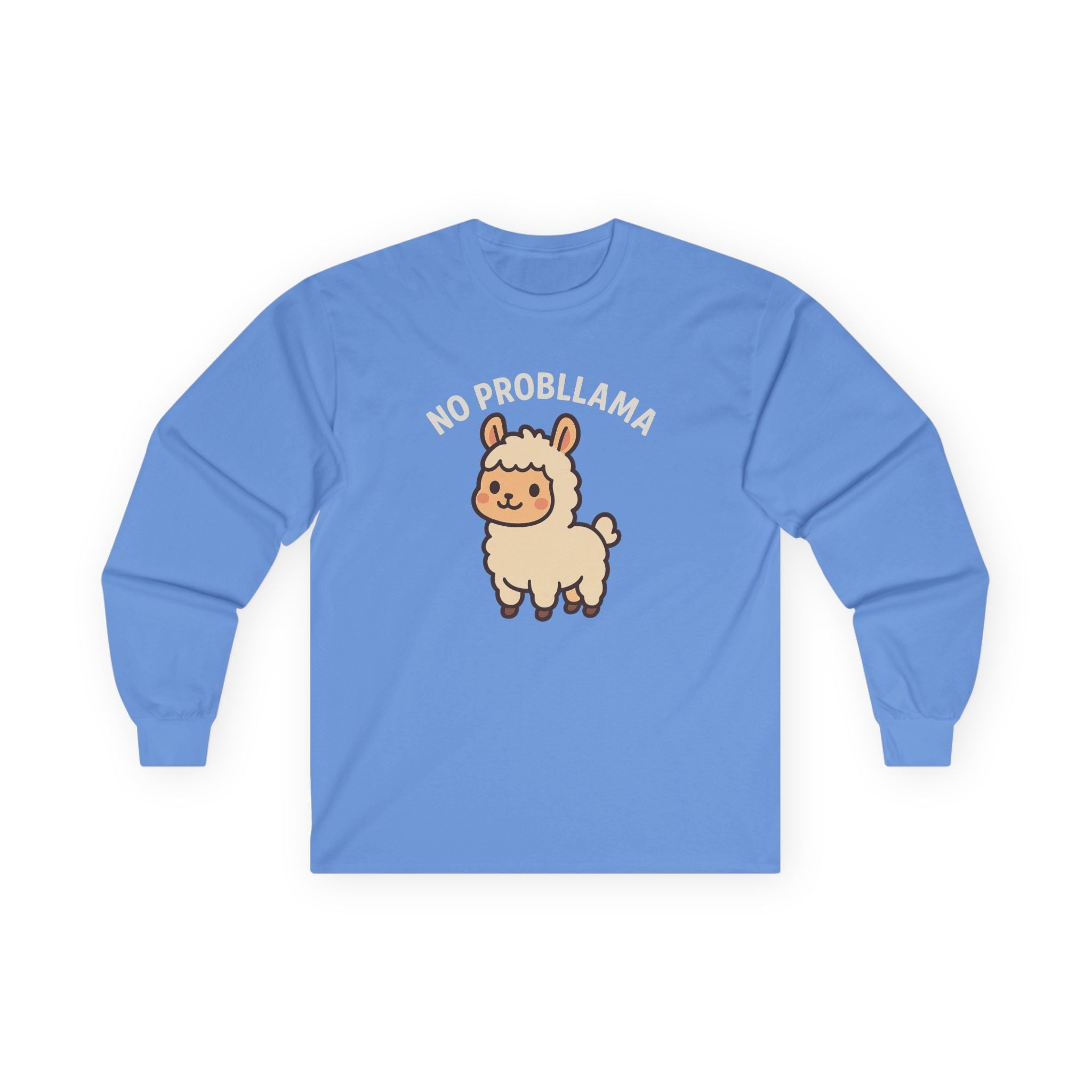 No Probllama Cute Llama Long Sleeve Tee - Adult