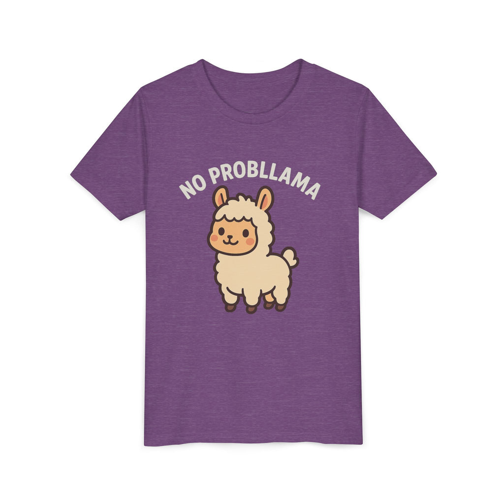 No Probllama Youth Tee – Cute Llama Kids Short Sleeve Shirt