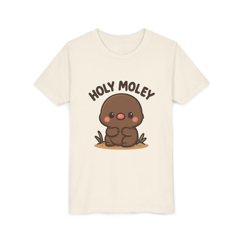 Holy Moley Kids Tee — Cute Cartoon Mole Youth Short Sleeve Shirt