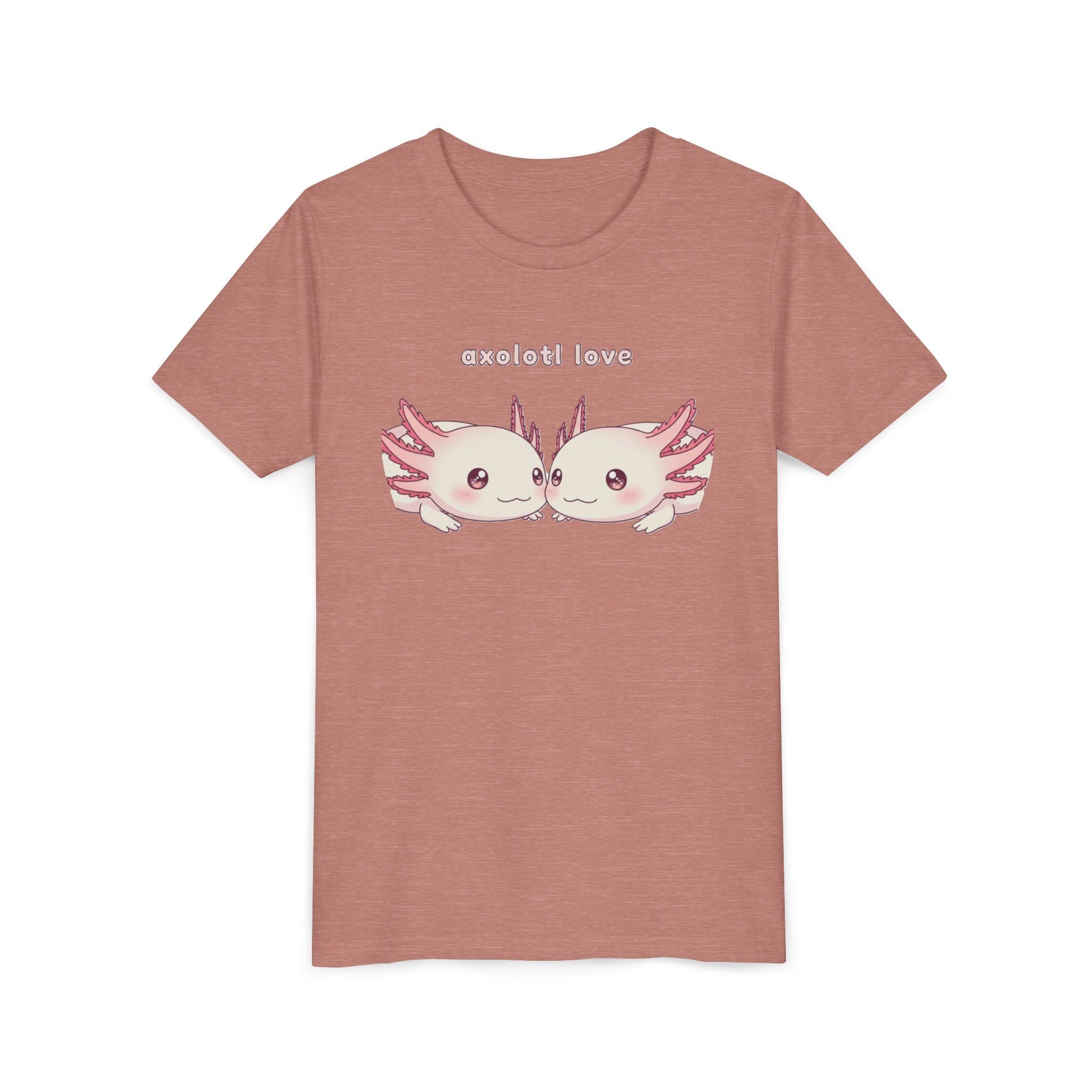 Youth Tee — 'Axolotl Love' Cute Kissing Axolotl Salamander Kids Shirt - Kids