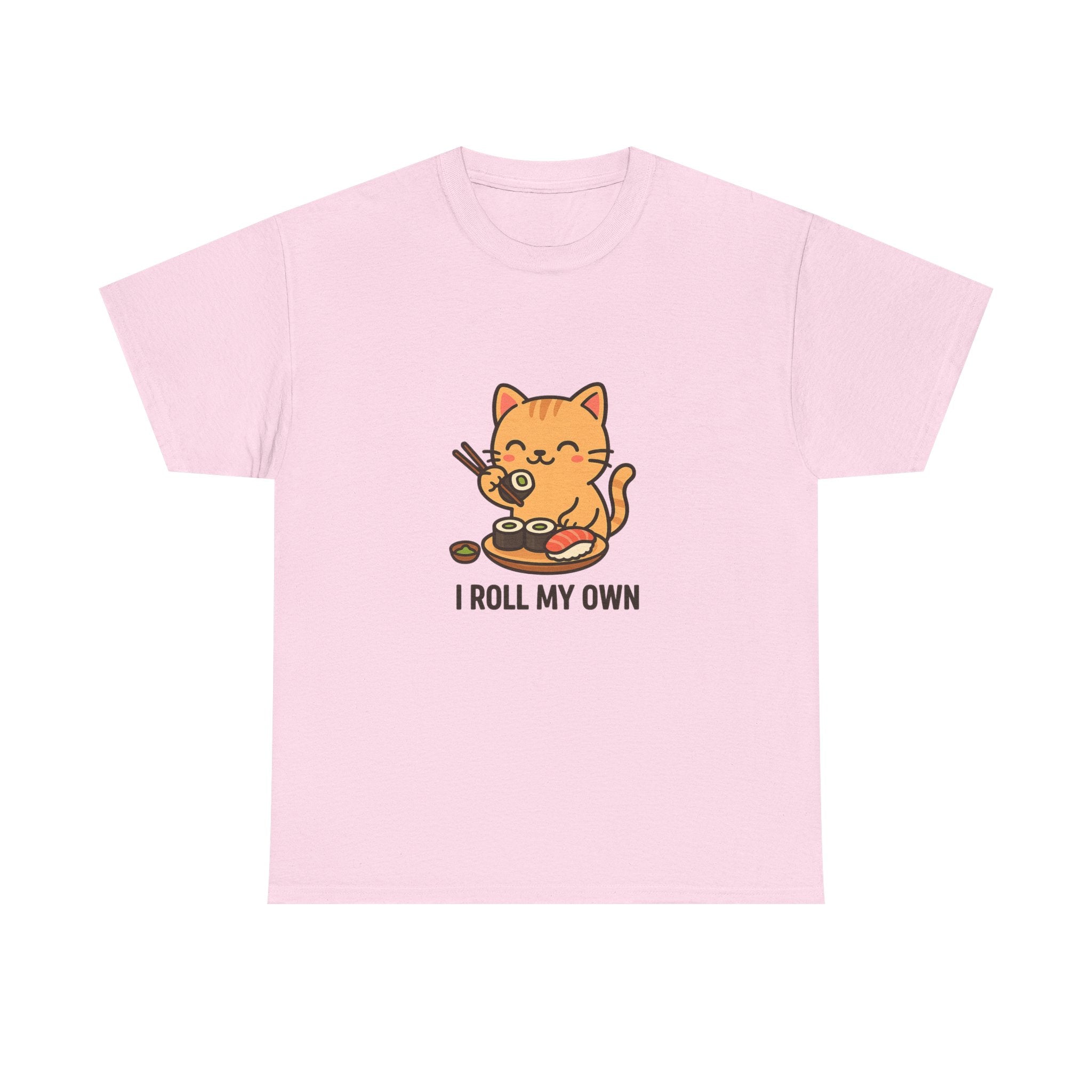 Cat Sushi T-Shirt — Cute 'I Roll My Own' Kawaii Sushi Cat Tee - Adult