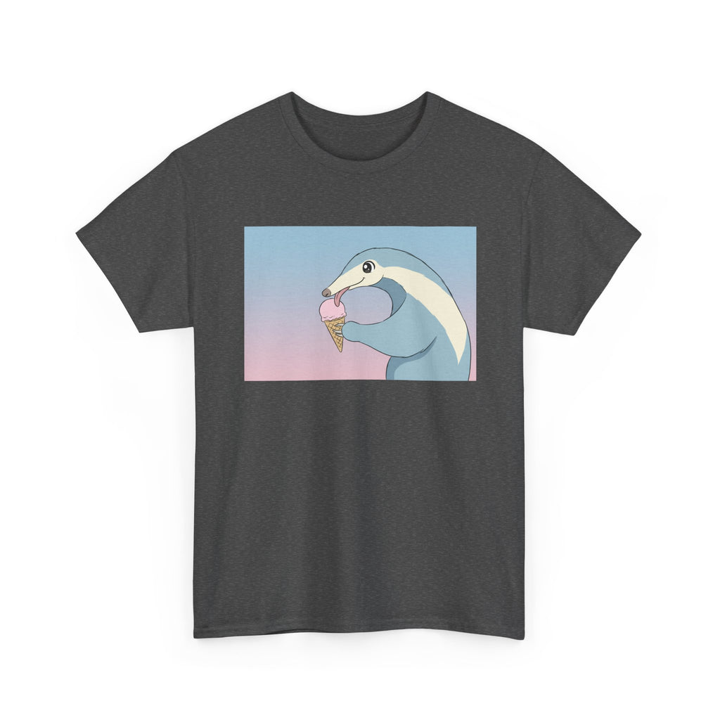 Anteater Eating Ice Cream T-Shirt — Cute Pastel Animal Graphic Tee - Adult