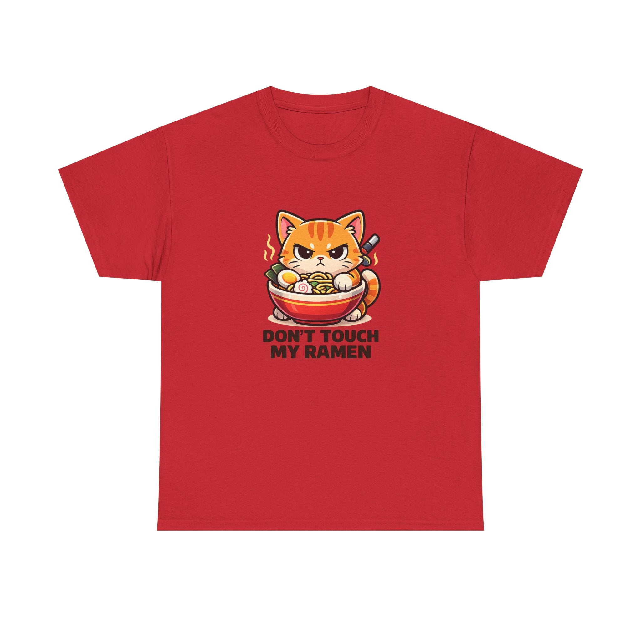 Don't Touch My Ramen T-Shirt — Cute Cat in Ramen Bowl Graphic Tee - Adult