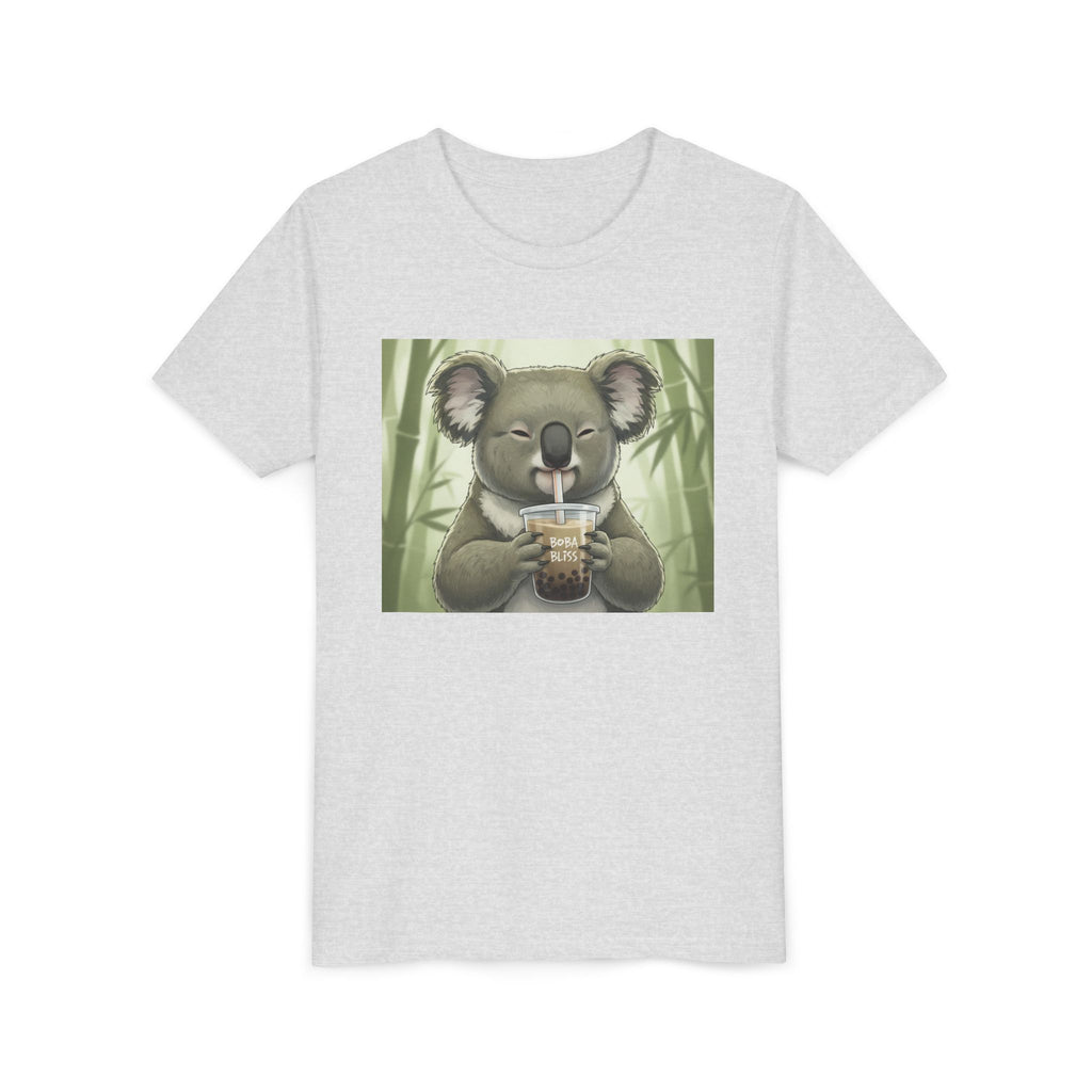 Kids Koala Boba Tea Time T‑Shirt — Cute Koala Drinking Bubble Tea Youth Tee - Kids