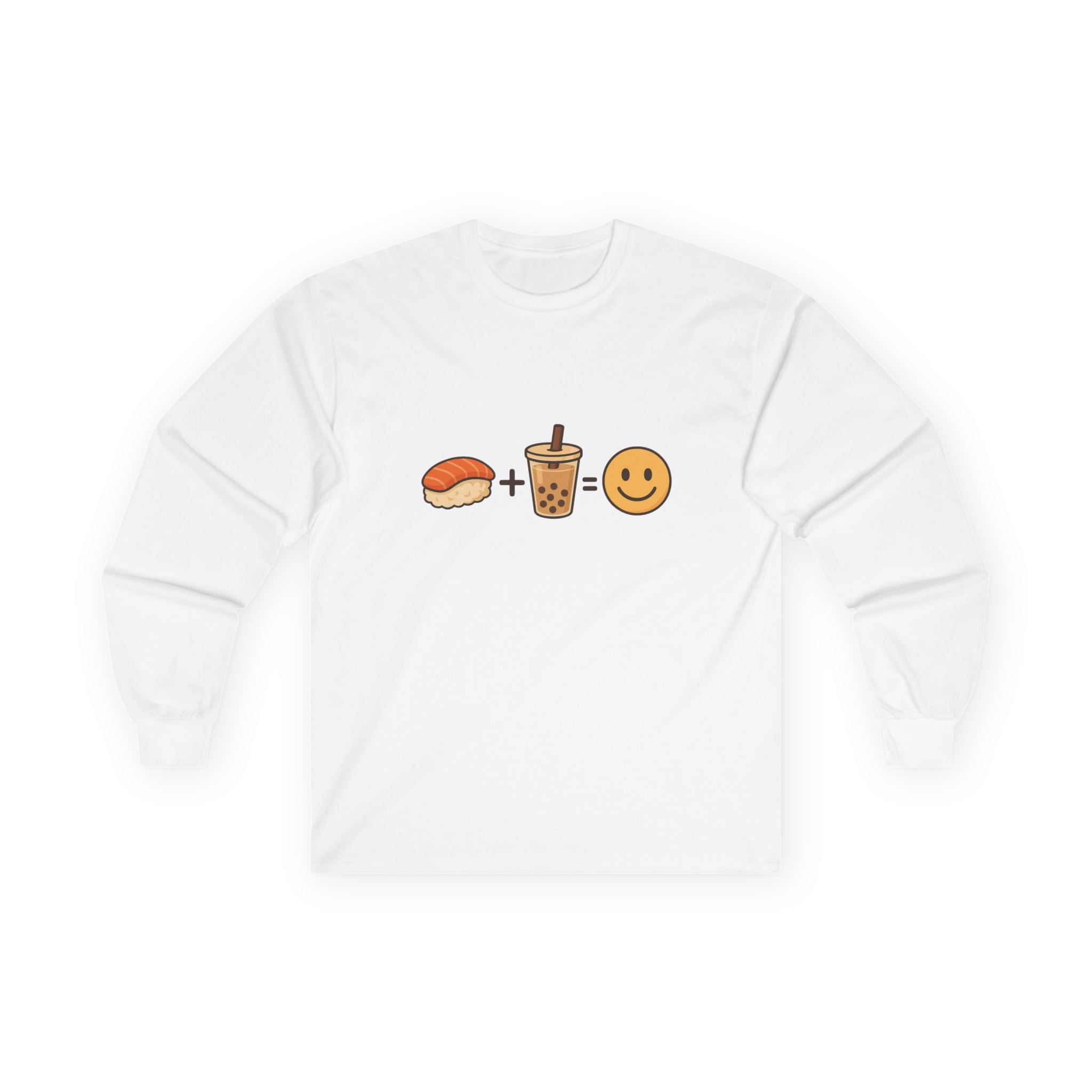 Sushi + Boba = Happy Long Sleeve Tee - Adult