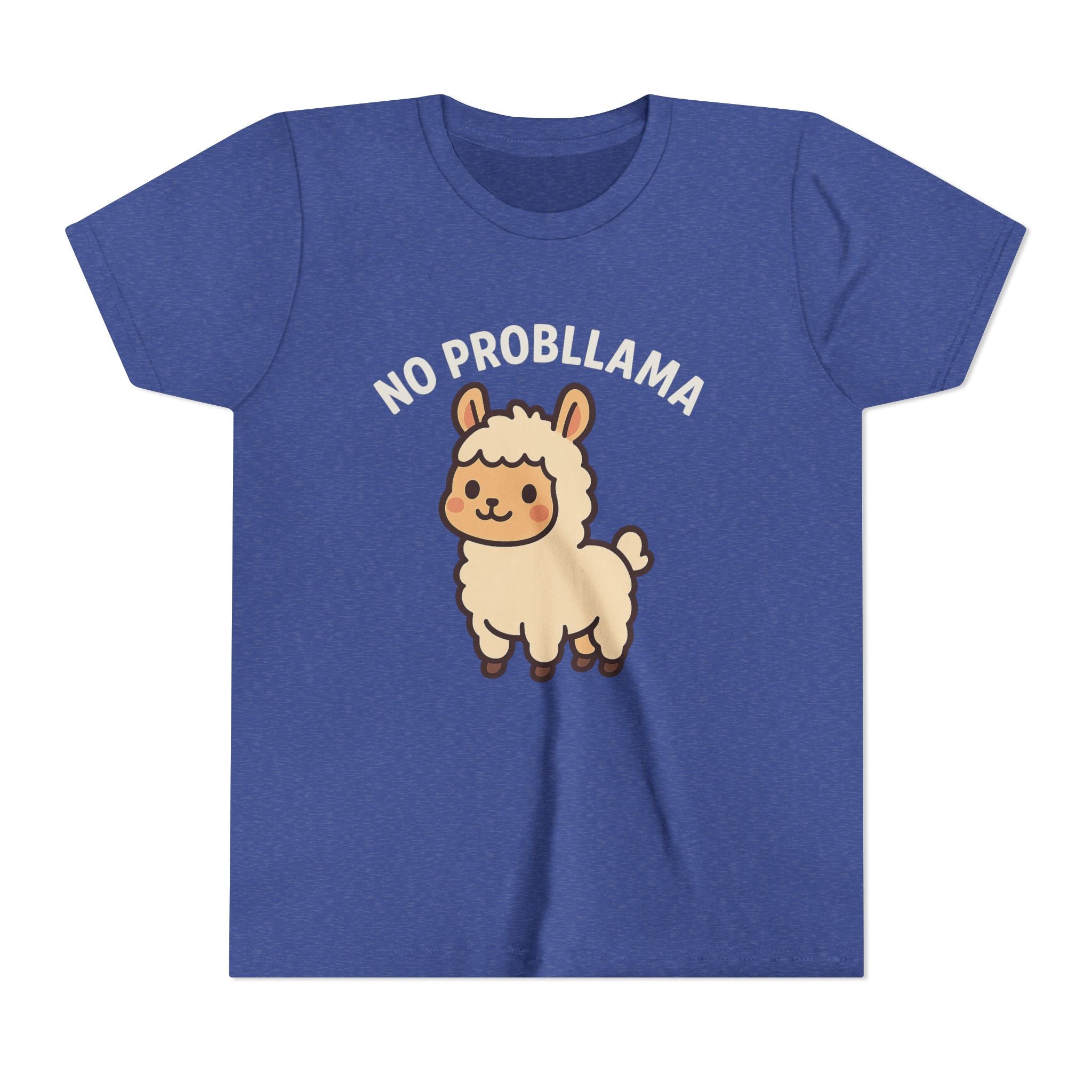 No Probllama Youth Tee – Cute Llama Kids Short Sleeve Shirt