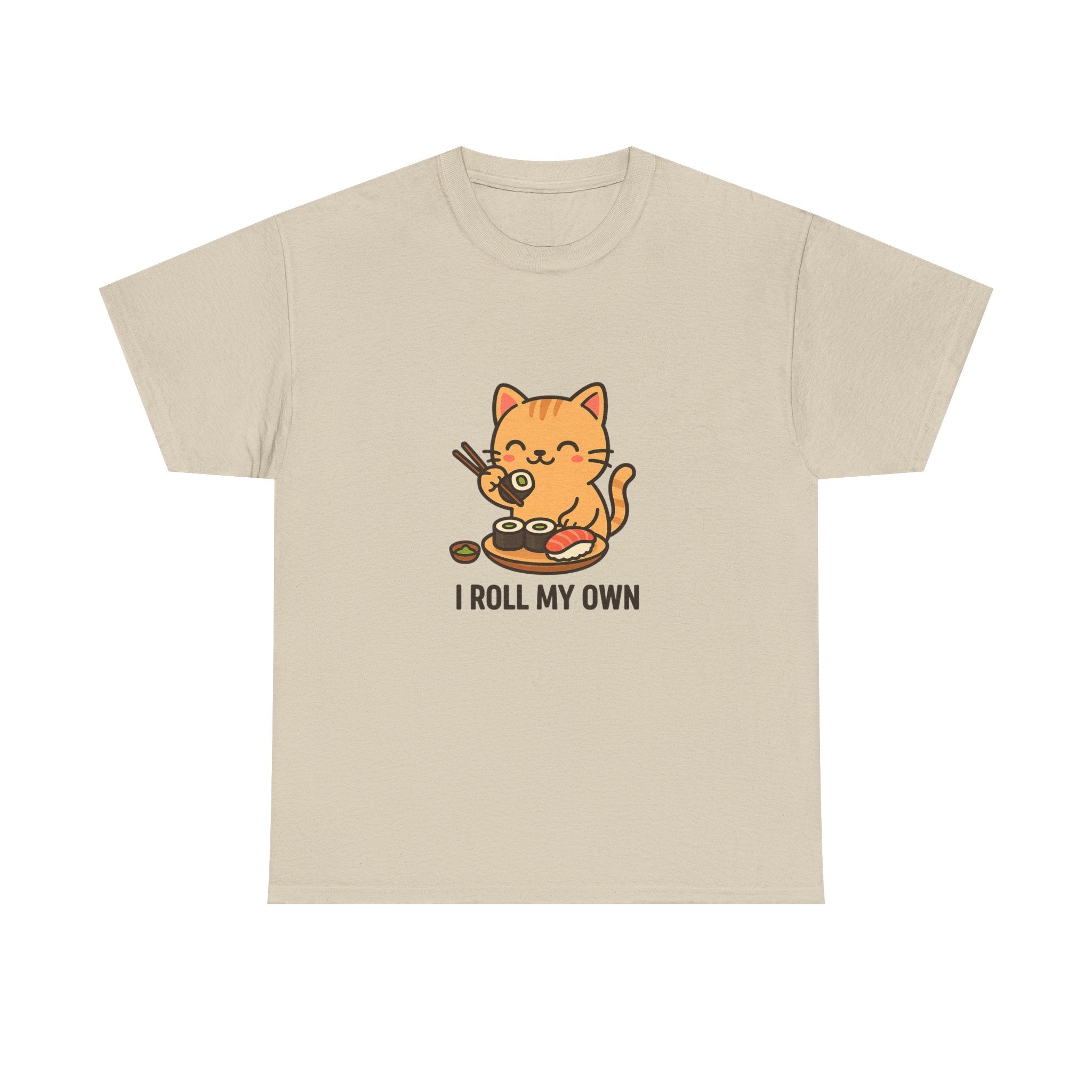 Cat Sushi T-Shirt — Cute 'I Roll My Own' Kawaii Sushi Cat Tee - Adult