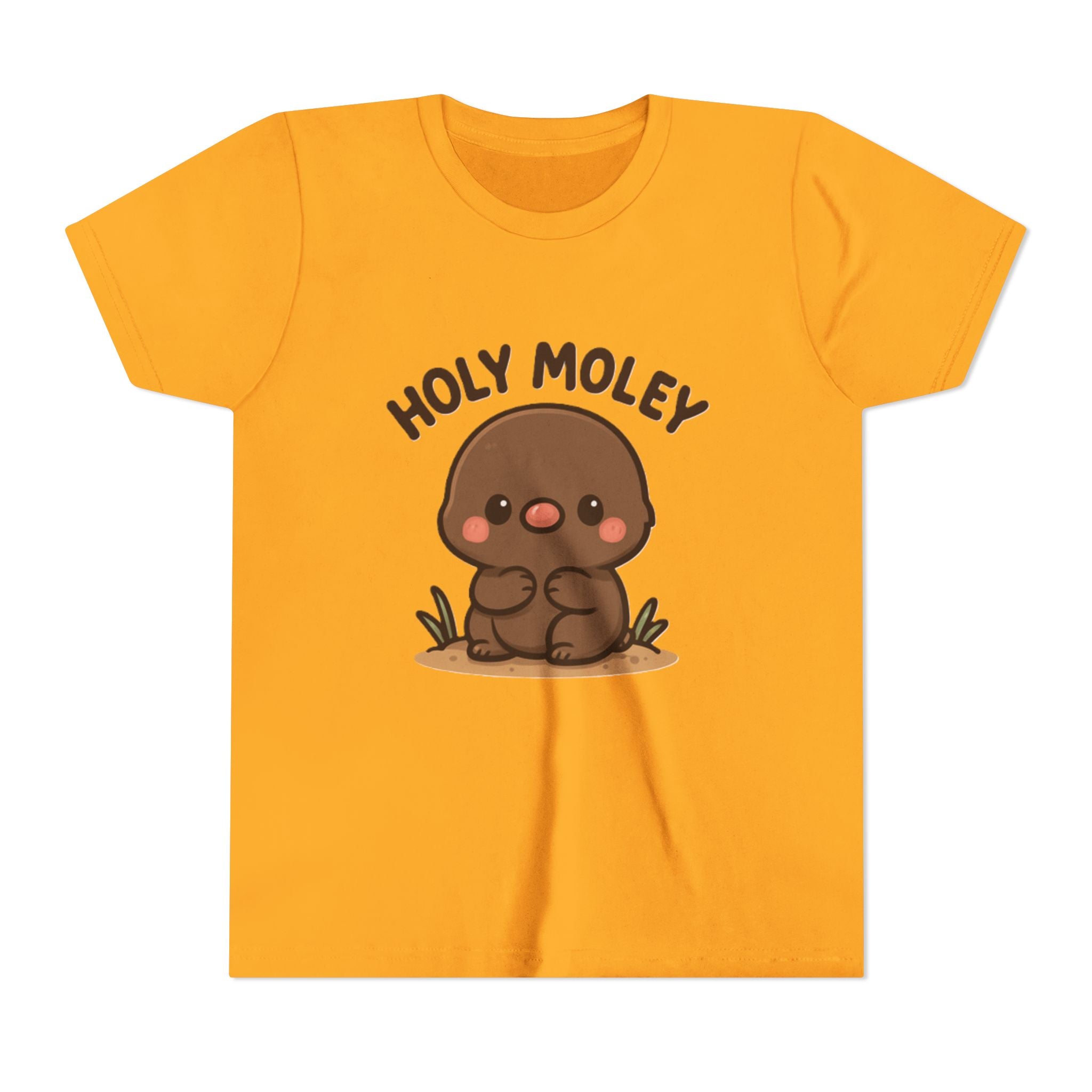 Holy Moley Kids Tee — Cute Cartoon Mole Youth Short Sleeve Shirt