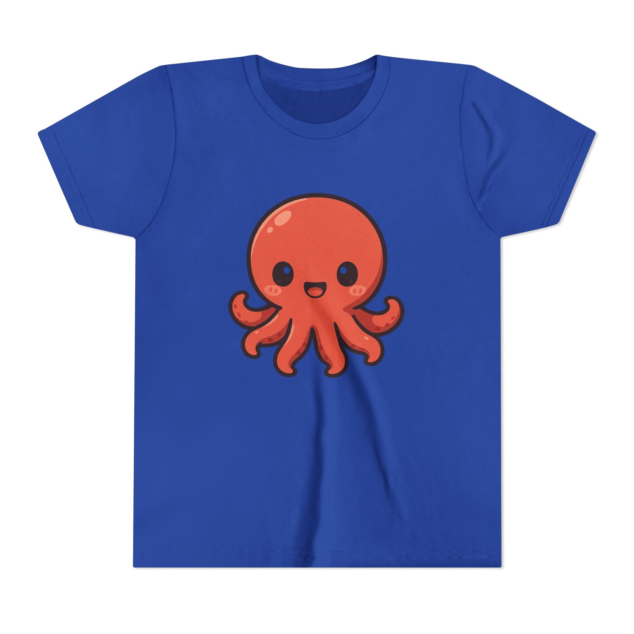 Cute Red Octopus Youth Tee — Kawaii Sea Animal Kids T-Shirt