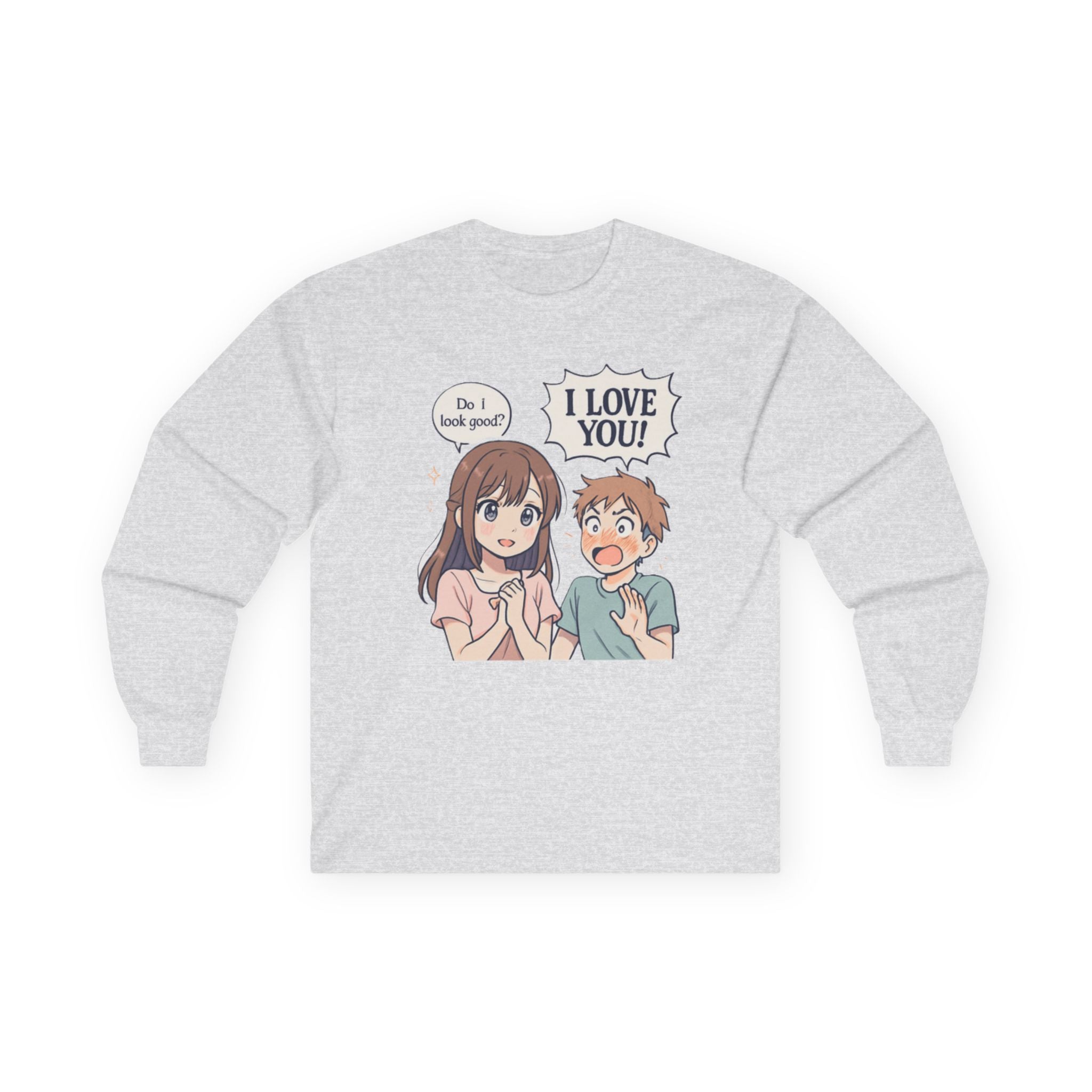 Anime Couple "I Love You" Long Sleeve Tee - Adult