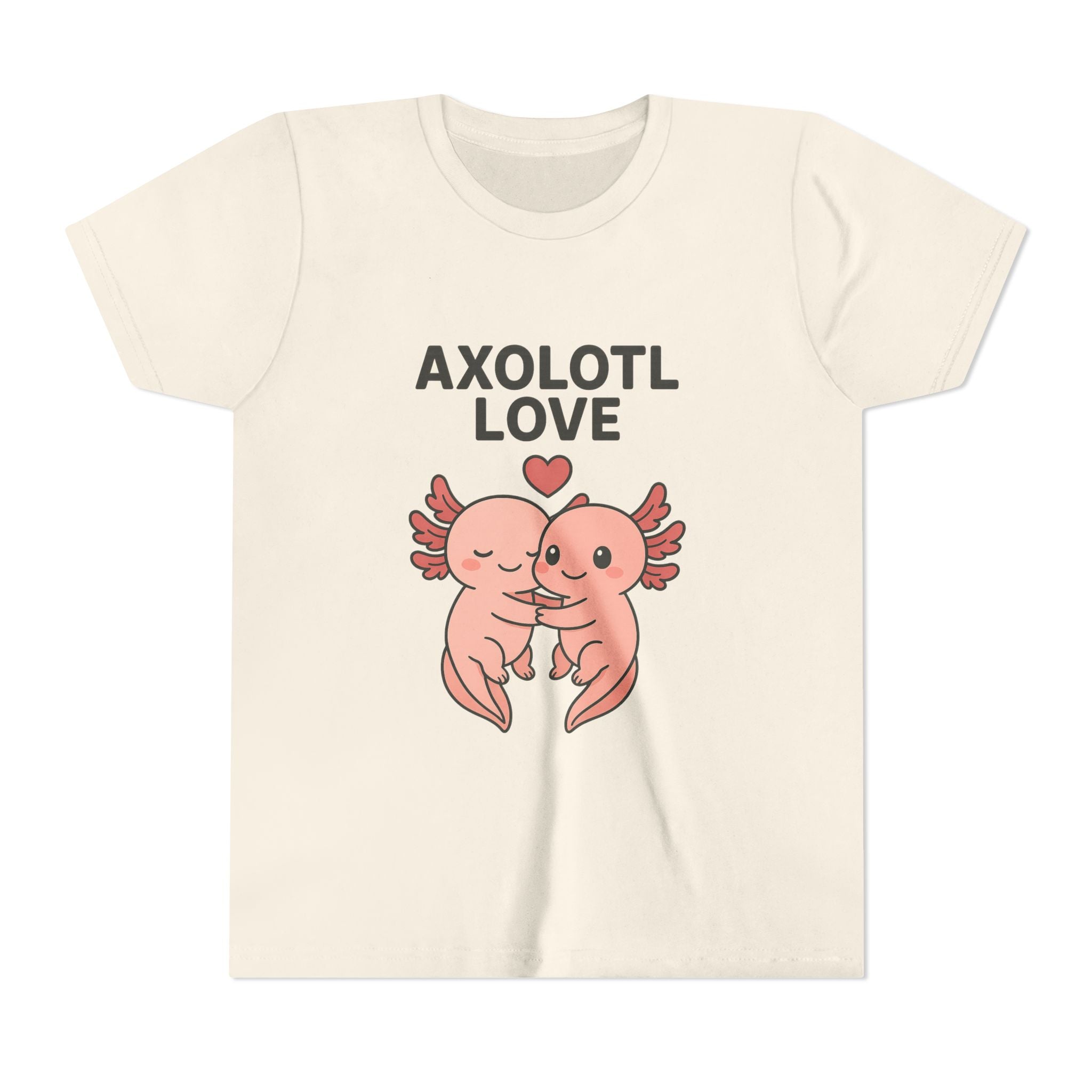 Axolotl Love Youth Tee – Cute Hugging Axolotl Salamander Kids Shirt - Kids