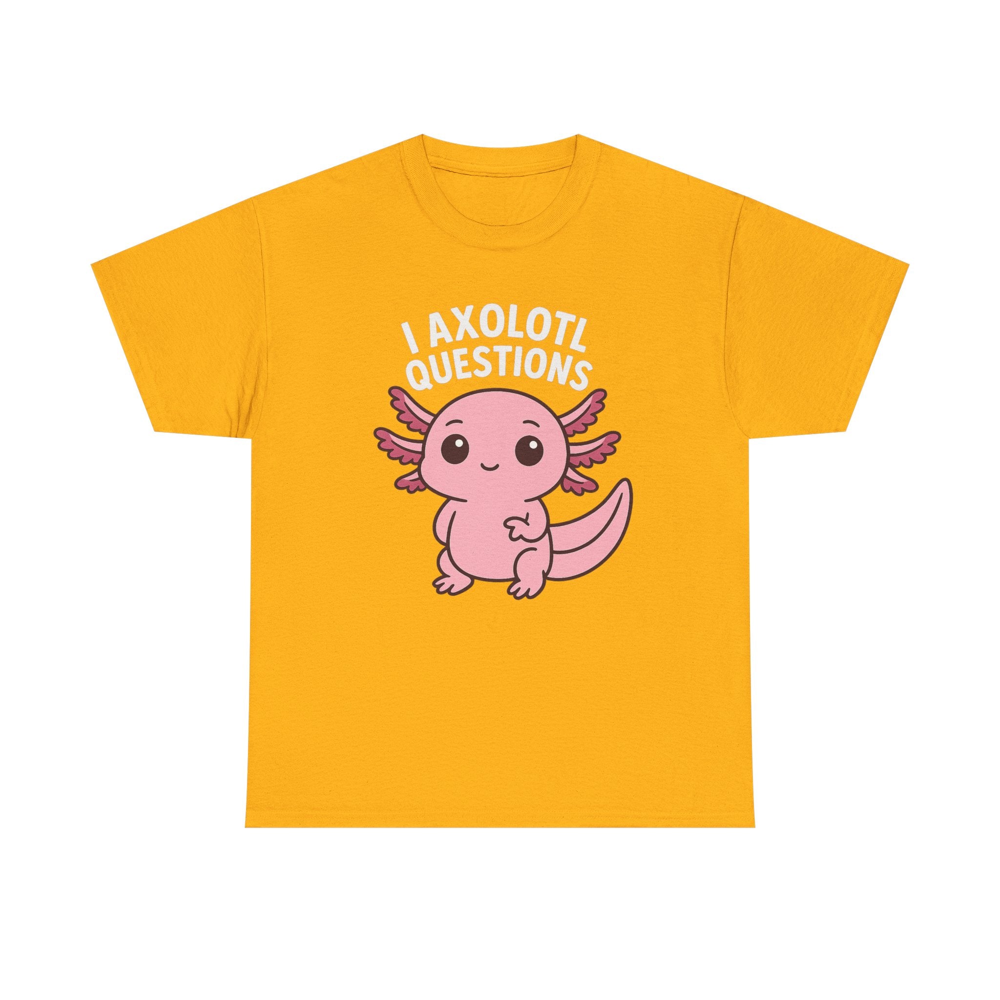 Axolotl Cute Tee — "I Axolotl Questions" Funny Pink Axolotl Graphic T-Shirt - Adult